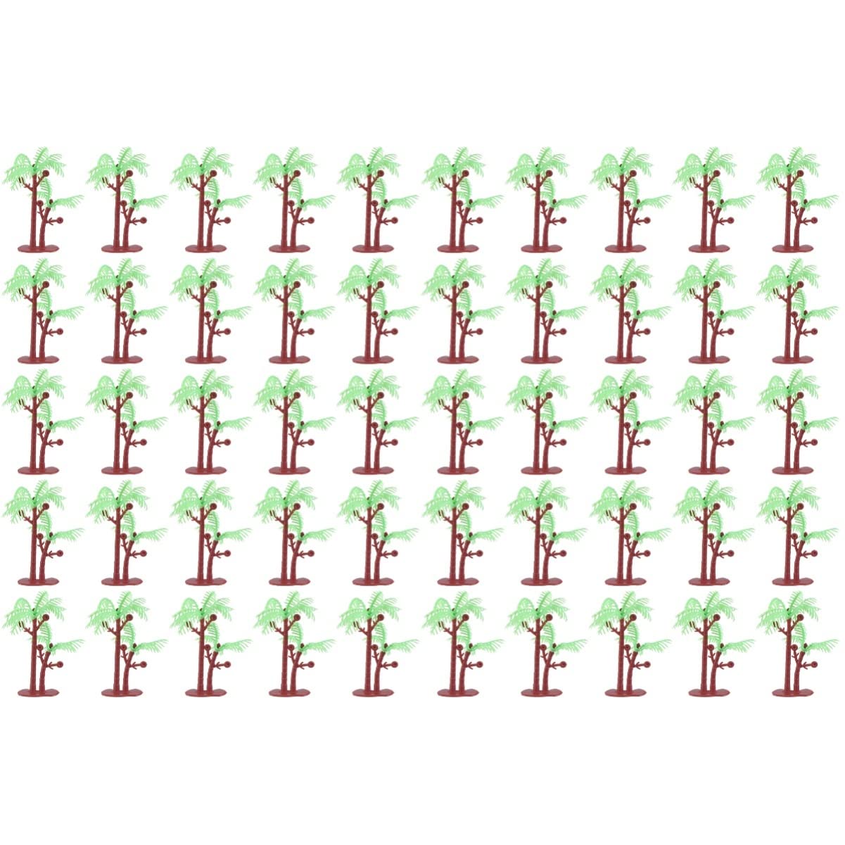 ABOOFAN 50pcs Miniature Cupcake Toppers - Edible Cake Decorations, Landscape Tree & Ocean Themed Micro Cake Decor for Birthday, Wedding, Baby Shower & Holiday Parties