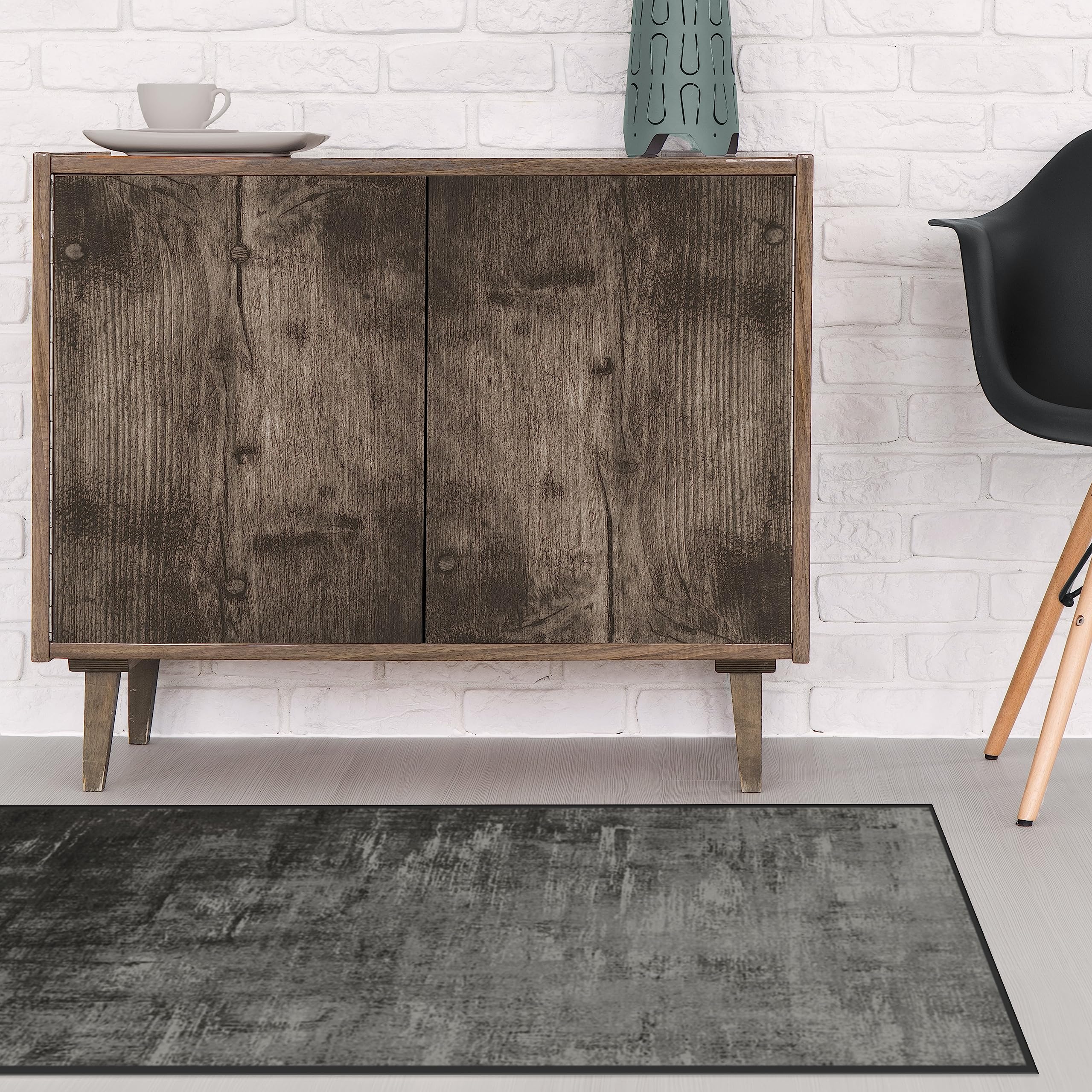 Ruggable Washable 2x10 Runner Rug | Impasto Greyscale Modern Non-Slip Rug for Hallway, Kitchen, Entryway | Premium Washable Runner with Gripper Pad | Perfect for High-Traffic Areas, Pet-Friendly Homes & Easy Cleaning
