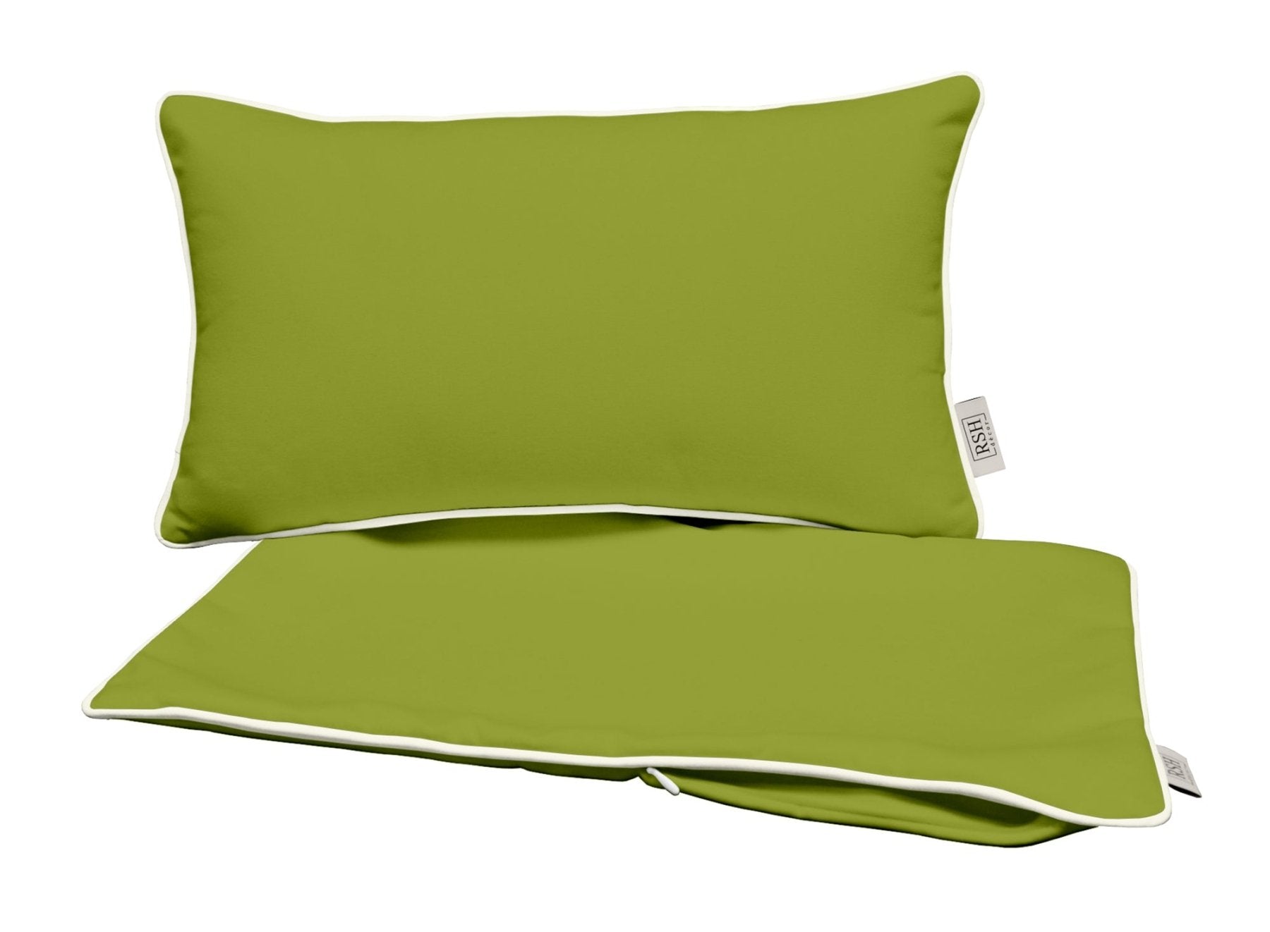 Sunbrella Basics White Corded Zippered Lumbar Pillow Cover - Supportive & Stylish for Sofa, Bed, Office Chair & Car Seat Comfort
