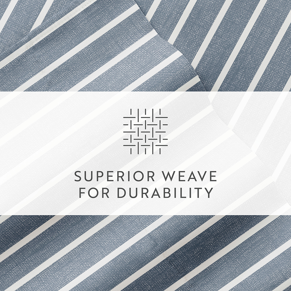 Distressed Awning Stripe 4-Piece Cotton Sheet Set - Queen Size, Soft & Breathable Bedding for Comfortable Sleep - Perfect for Master Bedroom, Guest Room, and Vacation Homes