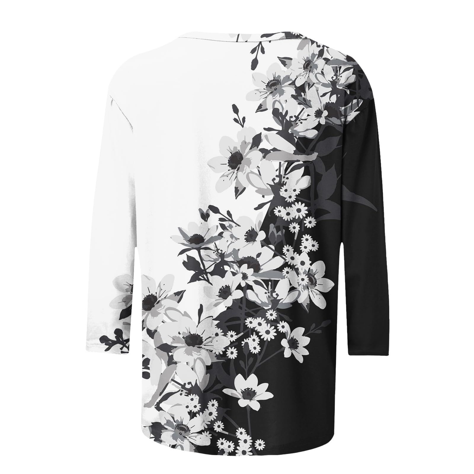 Women's 3/4 Sleeve Casual T-Shirts - Summer Loose Fit Solid Crewneck Blouses for Work & Everyday Wear | Perfect for Office, Weekend Outings & Travel