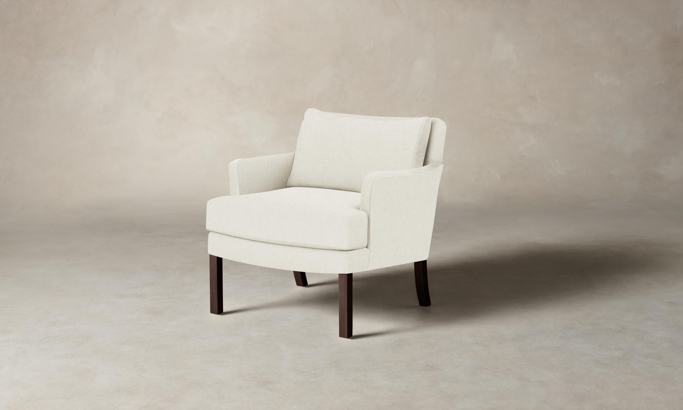 Kaye Chair - Italian Brushed Wool Vanilla Upholstered Accent Chair for Living Room, Bedroom & Office - Modern Comfortable Seating Furniture for Home Decor
