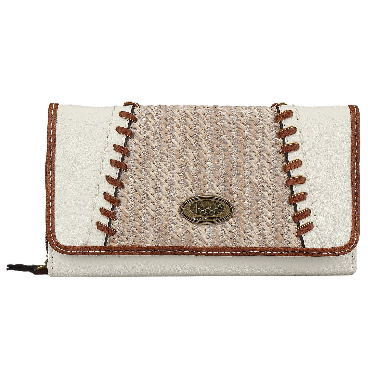 B.O.C. Haygerton Straw Deluxe Wallet - Stylish & Durable Women's Woven Straw Clutch Purse for Beach, Vacation, and Summer Outfits