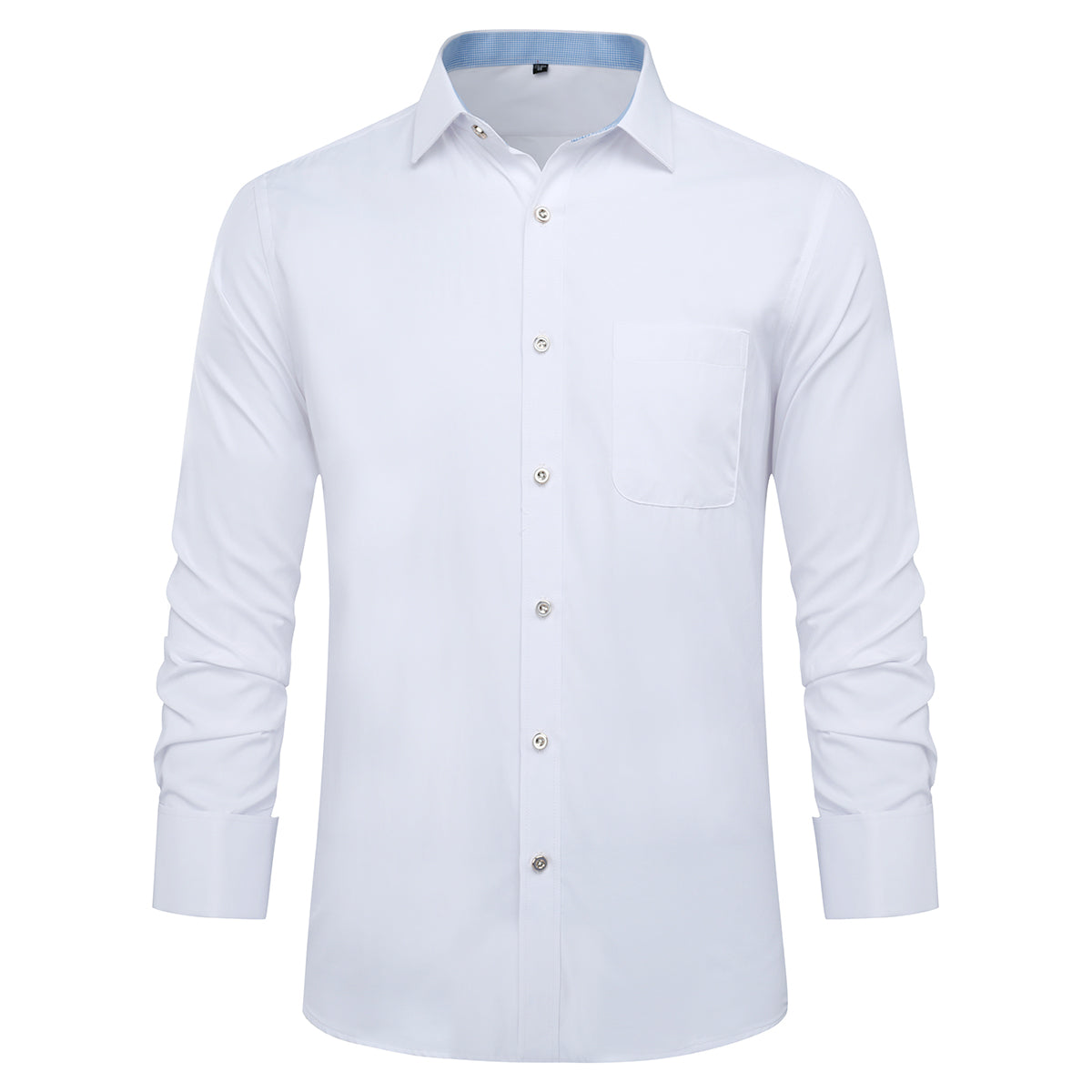 Men's Slim Fit Dress Shirt - Button Down Collar Striped & Checked Business Casual Shirt for Office, Wedding & Formal Events