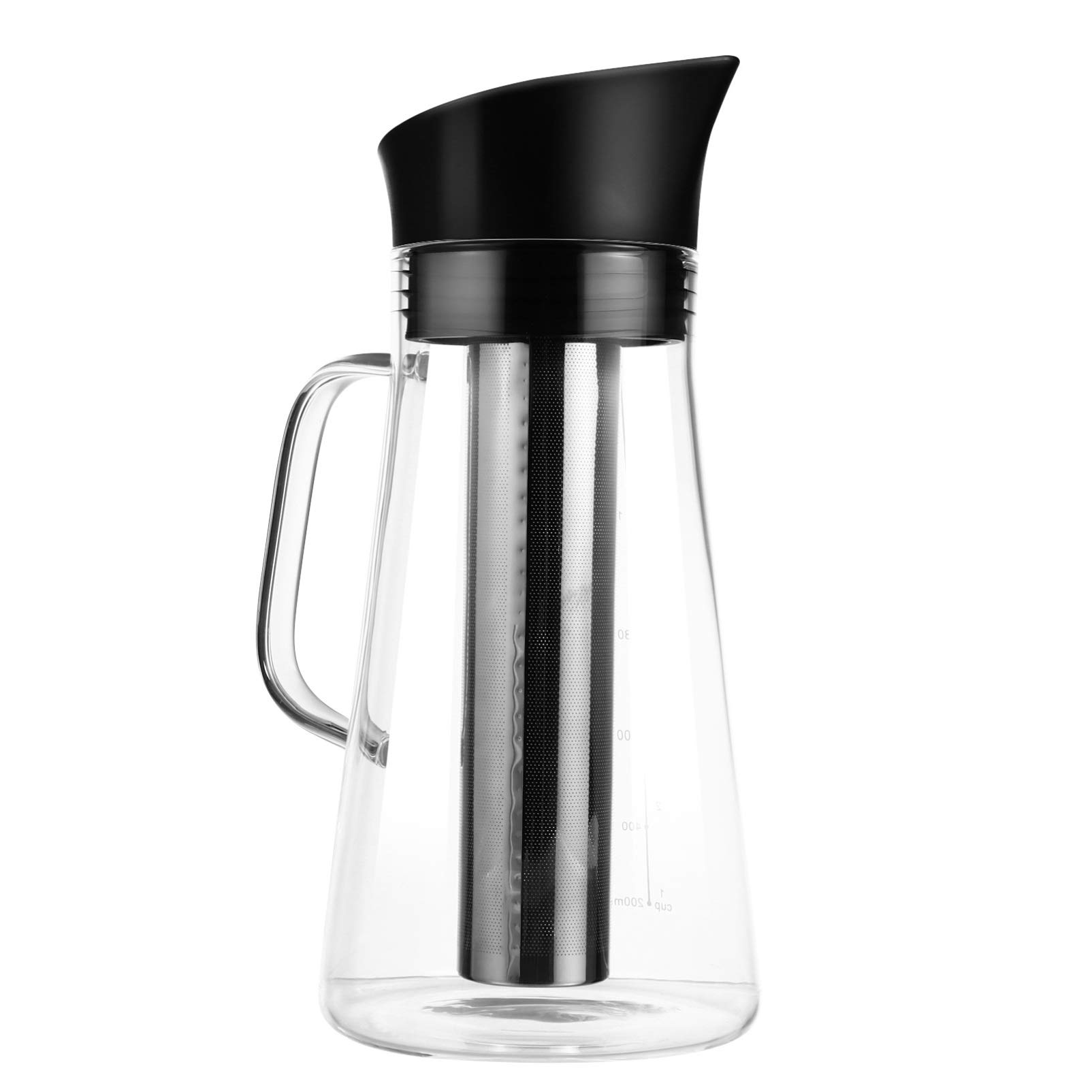DOITOOL 1pc Glass Coffee Pot & Tea Kettle - 34oz Filter Jug with Removable Infuser, Heat-Resistant Borosilicate Glass Coffee Maker for Pour Over, French Press, Iced Tea - Perfect for Home, Office & Camping Use