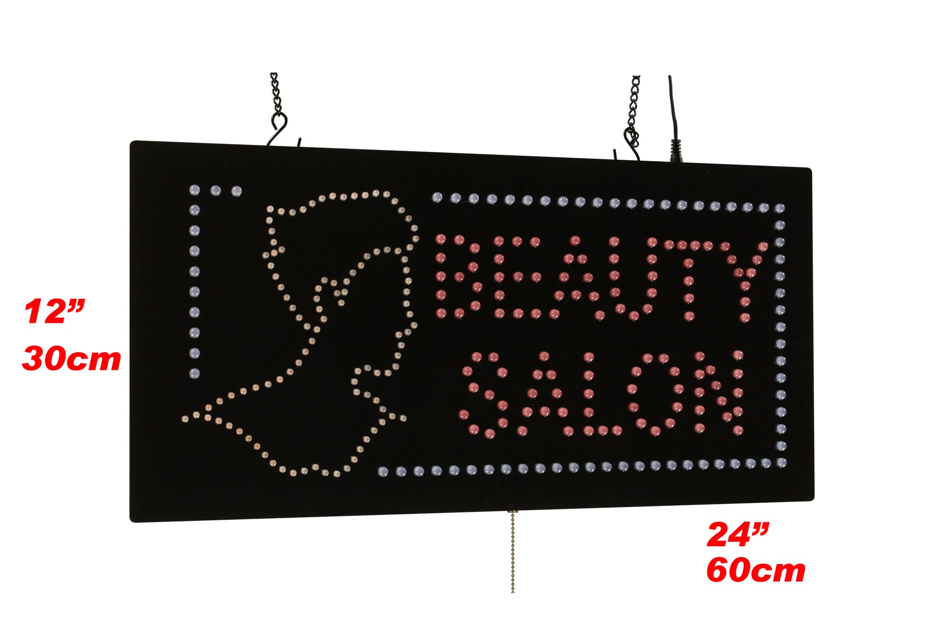 TOPKING 24x12 Inch Beauty Salon LED Open Sign - Bright 60x30cm Salon Signage for Grand Opening, Business Display & Gift (Perfect for Storefronts, Barber Shops & Hair Salons)