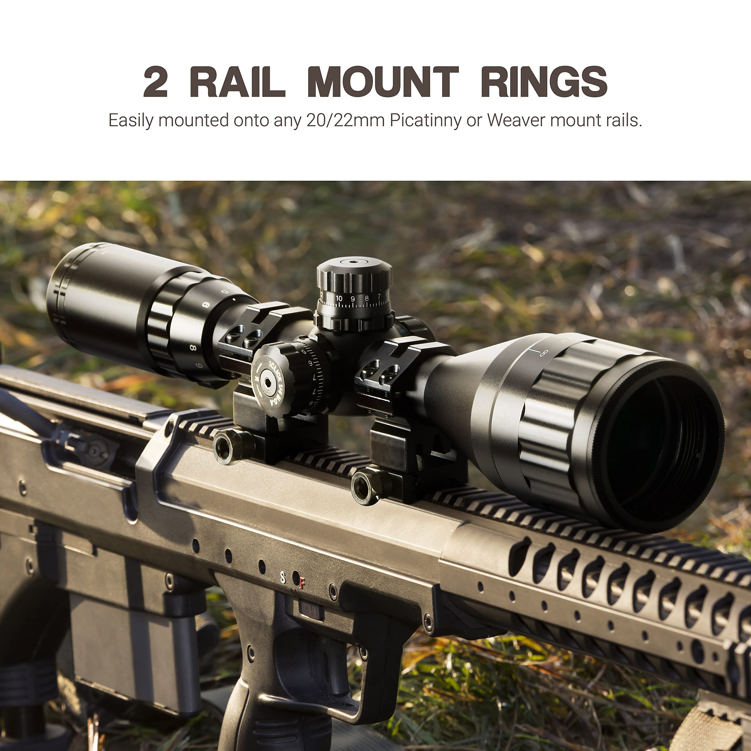 ESSLNB 3-9X50mm Airsoft Rifle Scope with Red/Green/Blue Mil-Dot Reticle - Perfect for Target Shooting, Hunting & Tactical Airsoft Games