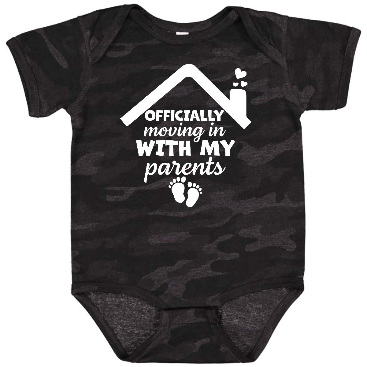Inktastic NICU Graduate Officially Moving in with My Parents Baby Bodysuit - Cute Newborn Onesie for Preemie & NICU Graduates - Perfect for Family Photos & Special Occasions