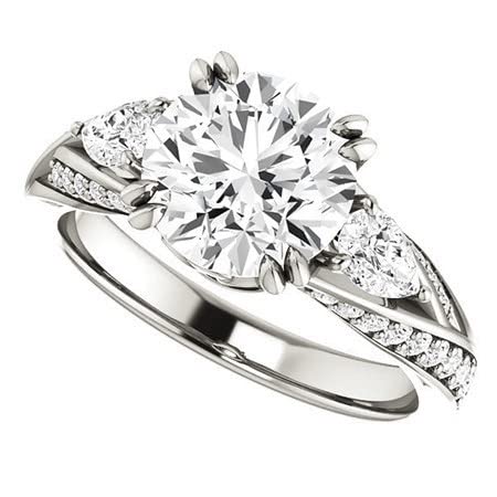 3 CT Round Moissanite Engagement Ring Set - VVS1 Colorless Wedding/Bridal Ring Set in Sterling Silver, Promise & Eternity Rings for Women, Perfect Anniversary & Birthday Gift for Her - Ideal for Proposals, Weddings & Special Occasions