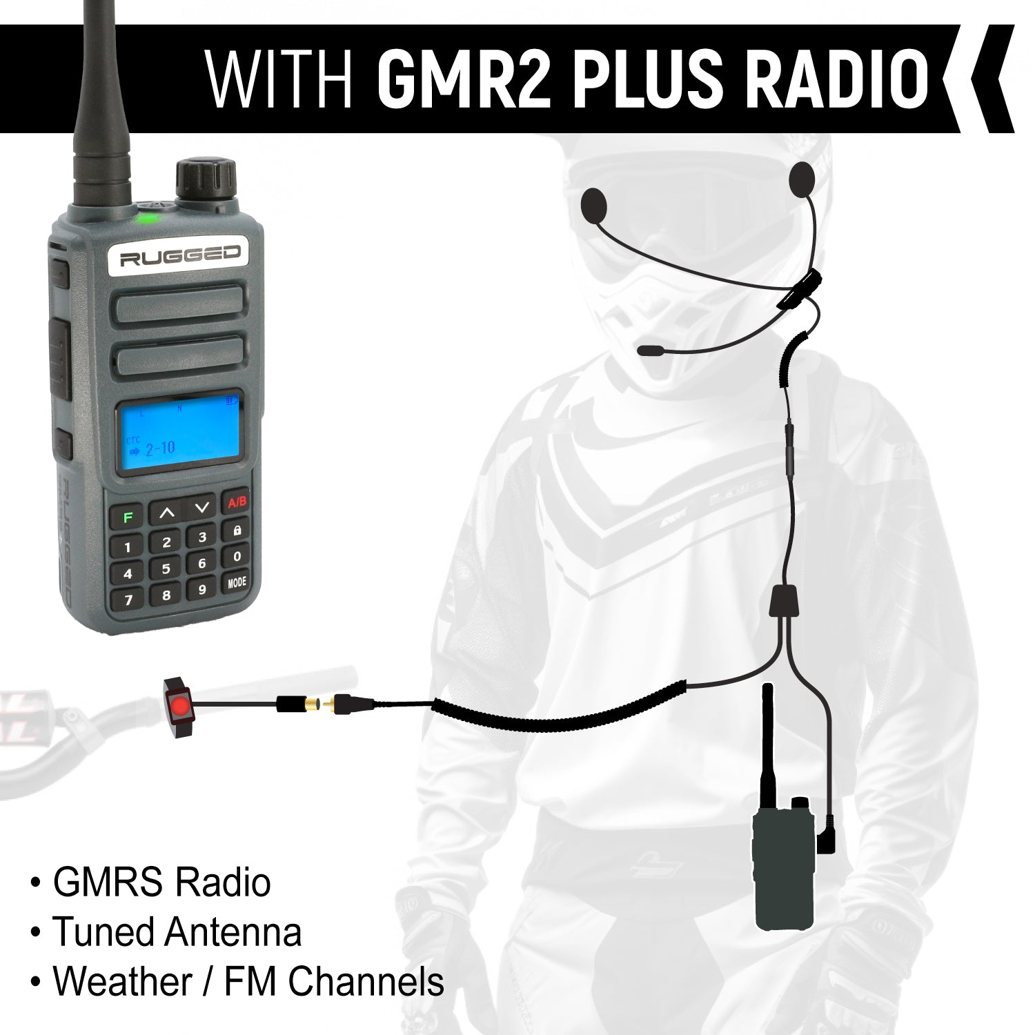 CONNECT BT2 Bluetooth Motorcycle Headset Kit with FM Radio - Wireless Intercom for Riders, Hands-Free Calling & Music Streaming on the Go