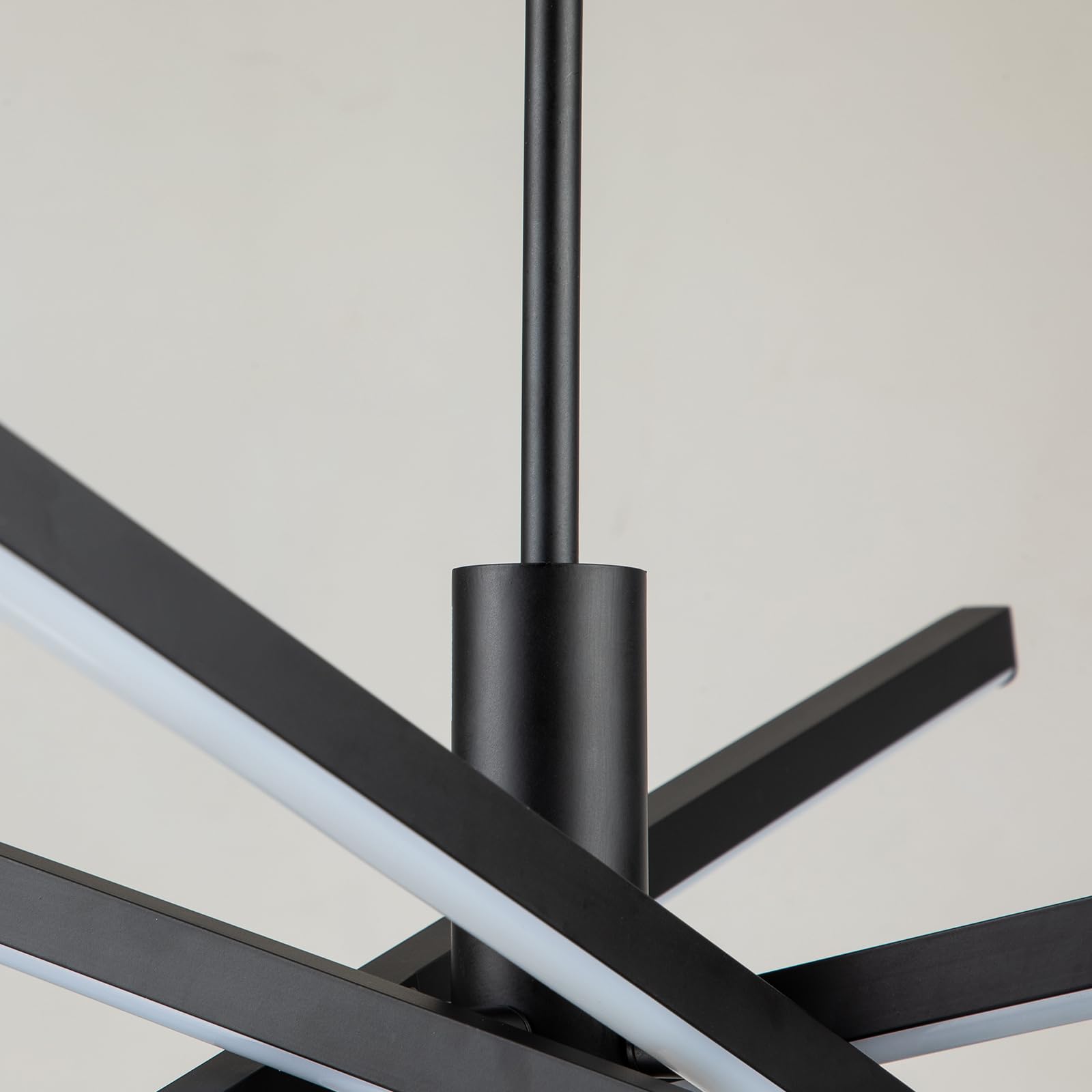Y'INSP Modern Sputnik Chandelier - Black LED Linear Pendant Light with Embedded LEDs for Dining Room, Kitchen Island, Bedroom & Living Room | Stylish Ceiling Lighting Fixture for Home Decor & Interior Design