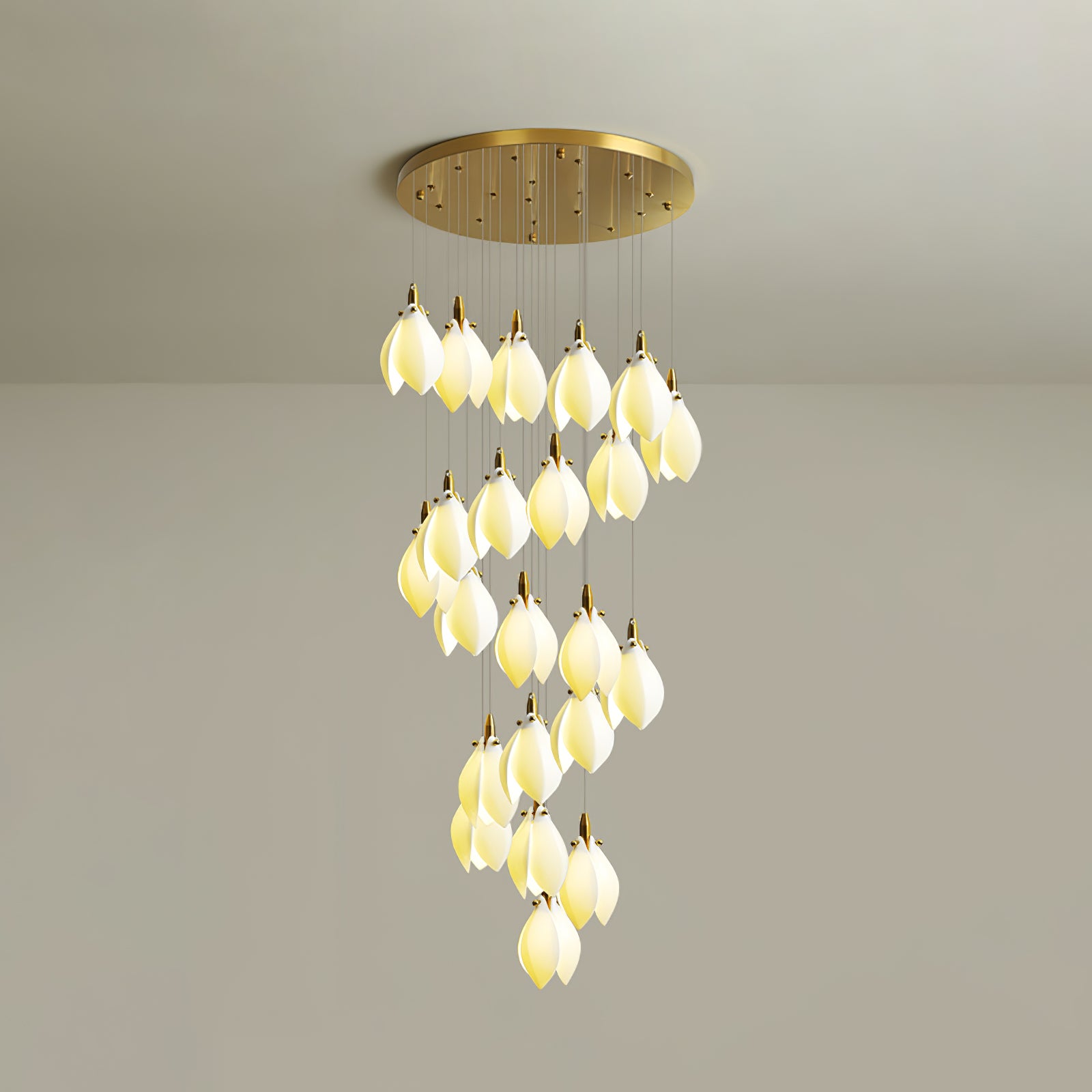 Astralis Bloom Stairs Chandelier - Modern Crystal Ceiling Light Fixture for Living Room, Dining Room, Bedroom & Staircase Decor
