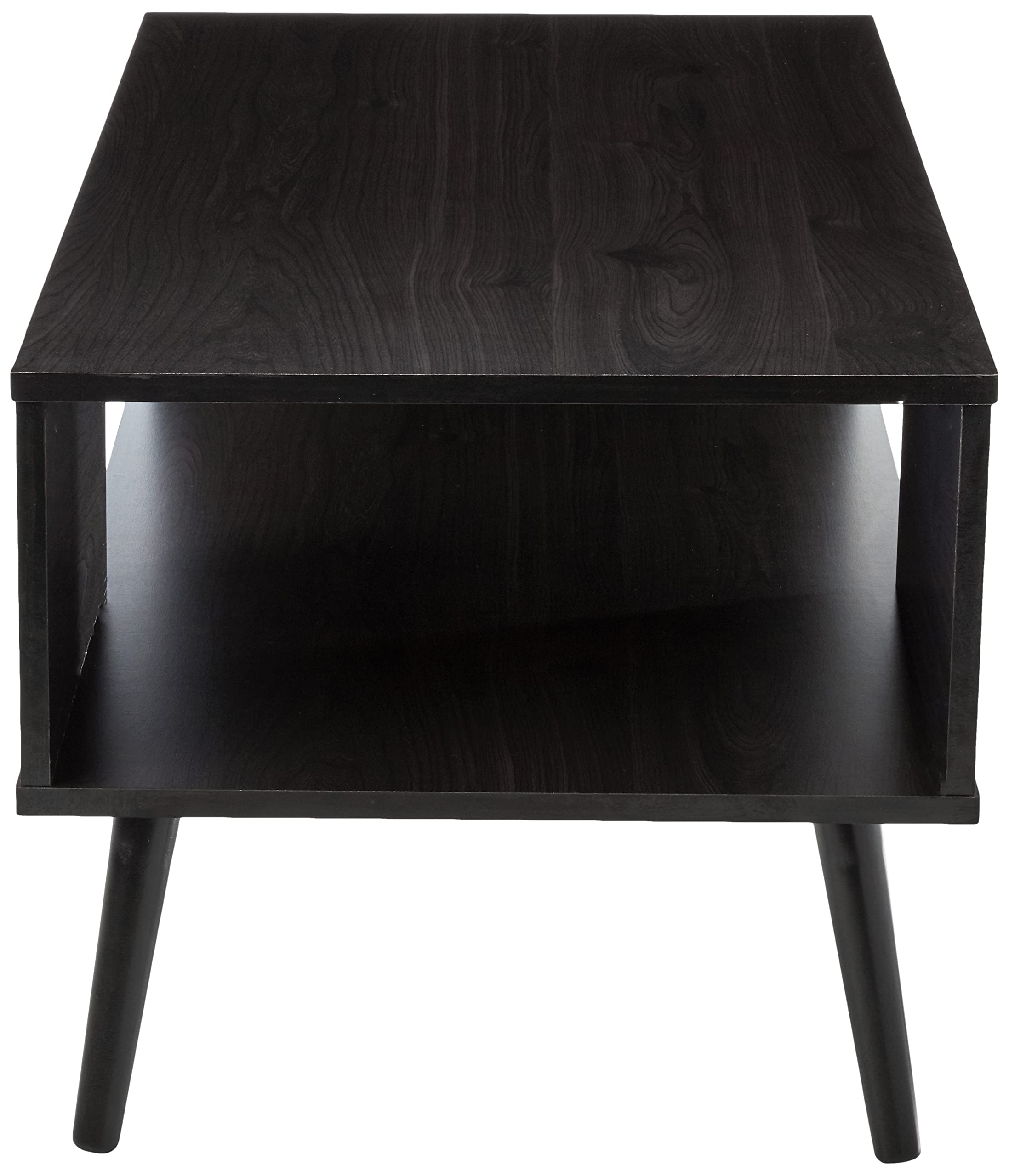 Furinno Claude Mid Century Modern Coffee Table with Wood Legs - Espresso Brown Large Non-Lift Top - Perfect for Living Room, Office & Small Spaces