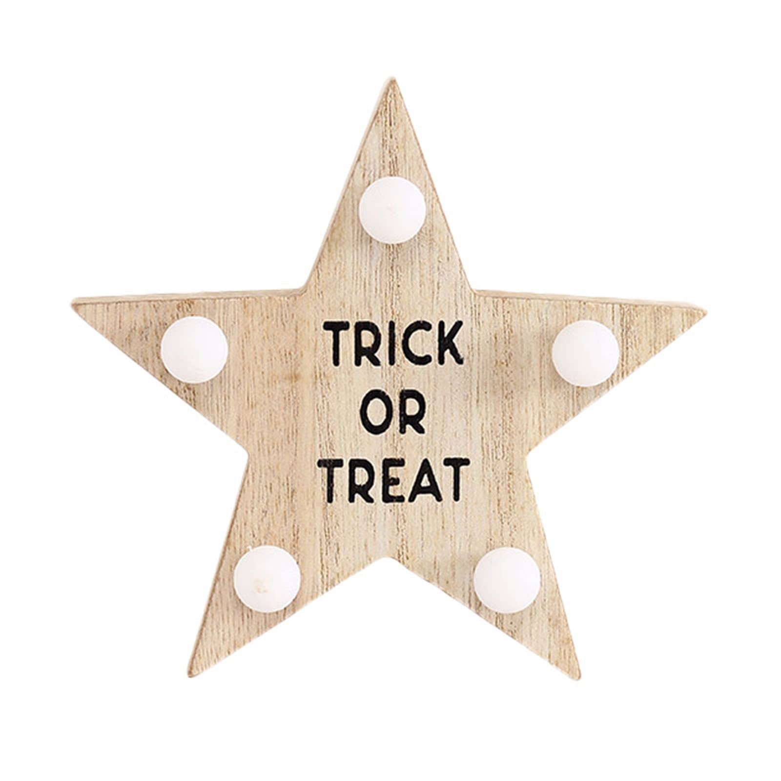 Naladoo Halloween Decorations - Wooden LED Desktop Decor for Holidays, Easter & Home Tabletop Display - Perfect for Party, Office & Seasonal Home Decor