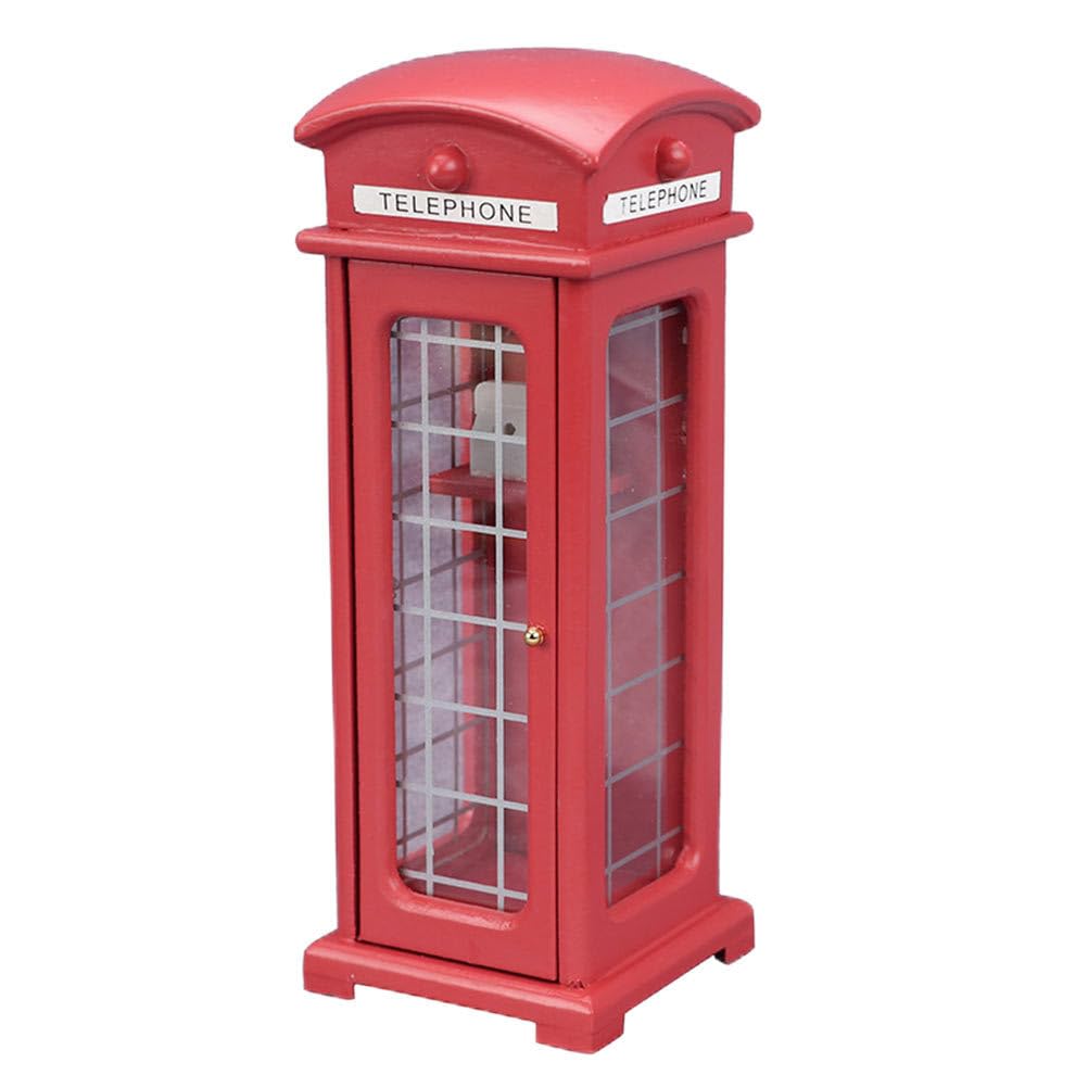 Vintage Mini London Phone Booth Piggy Bank - Cute Dollhouse Decor, Home Decoration, Retro Telephone for Kids & Collectors | Perfect for Birthday Gifts, Room Decor, and Themed Parties