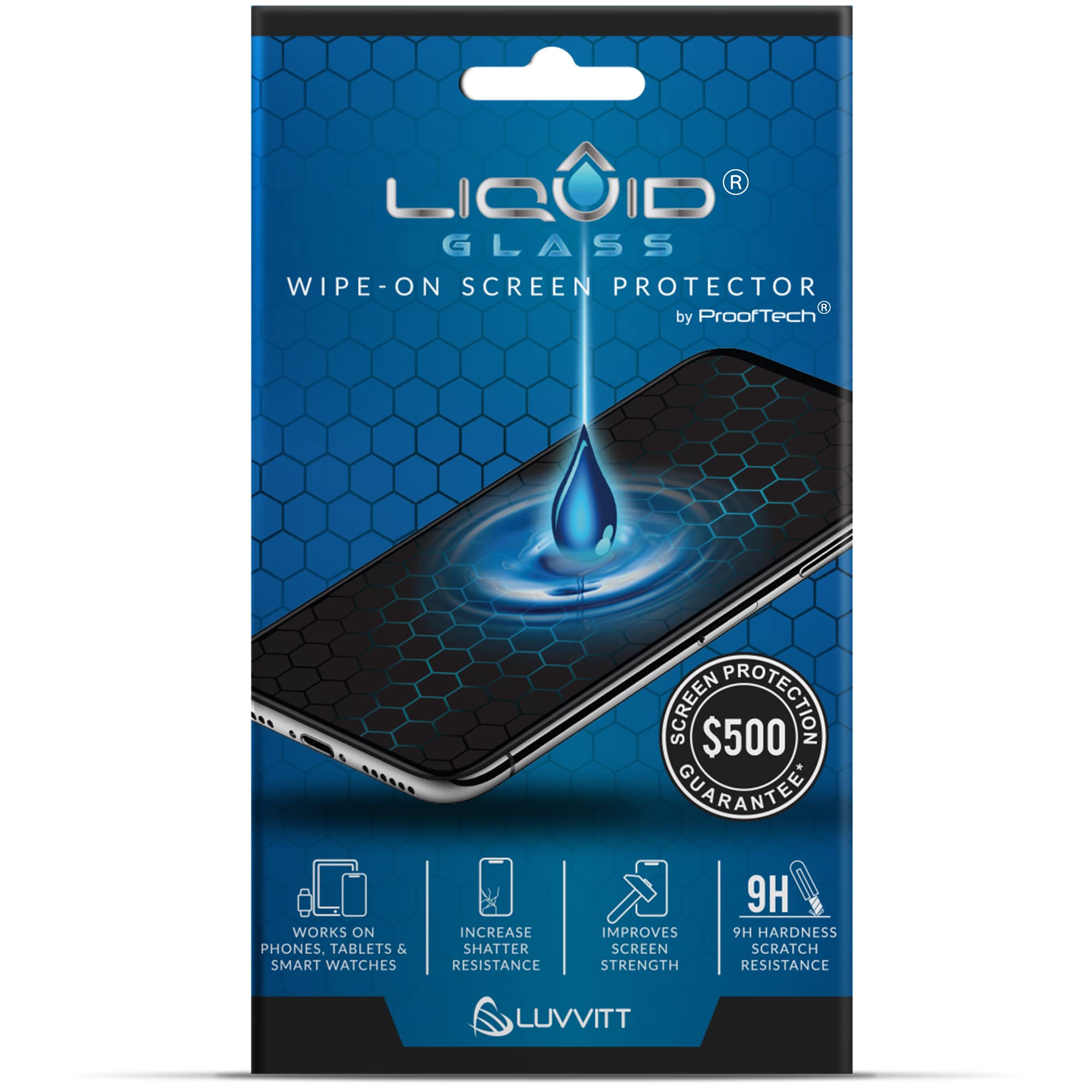 Liquid Glass Screen Protector with $500 Warranty | Scratch & Shatter Resistant Nano Coating for iPhone, Samsung, iPad, Smartwatch | Universal Fit for All Devices | Perfect for Outdoor, Travel & Daily Protection