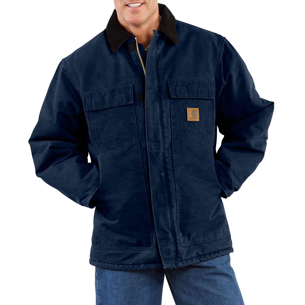 Carhartt Men's Arctic Quilt Lined Sandstone Traditional Coat C26 - Heavy Duty Winter Work Jacket for Cold Weather, Water-Resistant & Windproof - Ideal for Construction, Outdoor Jobs and Snow Activities