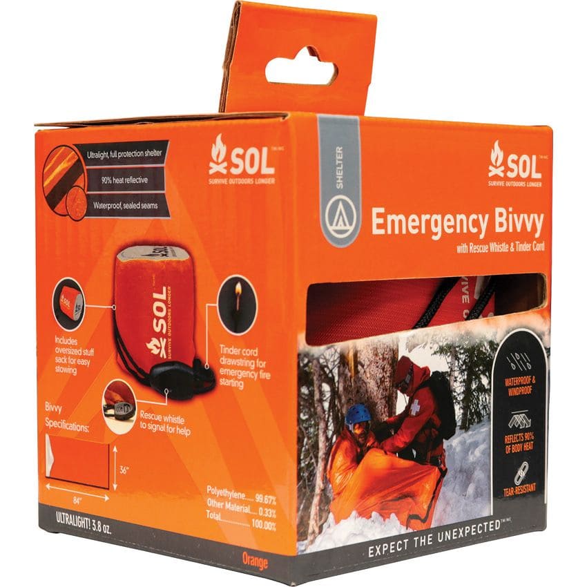 SOL Emergency Survival Bivvy - Lightweight & Waterproof Outdoor Sleeping Bag for Camping, Hiking & Emergency Preparedness - Compact Survival Shelter for Extreme Weather & Wilderness Adventures