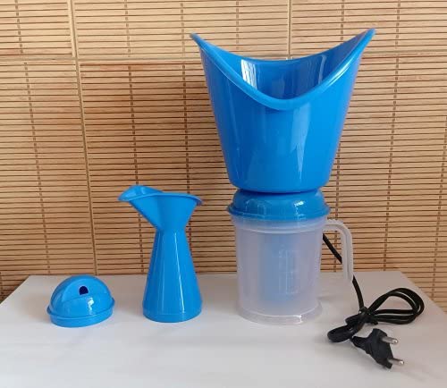 Dr. Sheejai 3-in-1 Facial Steamer & Vaporizer - Nose, Face & Cough Relief Steam Inhaler Machine with Nozzle - Portable Sauna for Adults & Kids (Blue) | Perfect for Cold Relief, Sinus Congestion & Skincare at Home