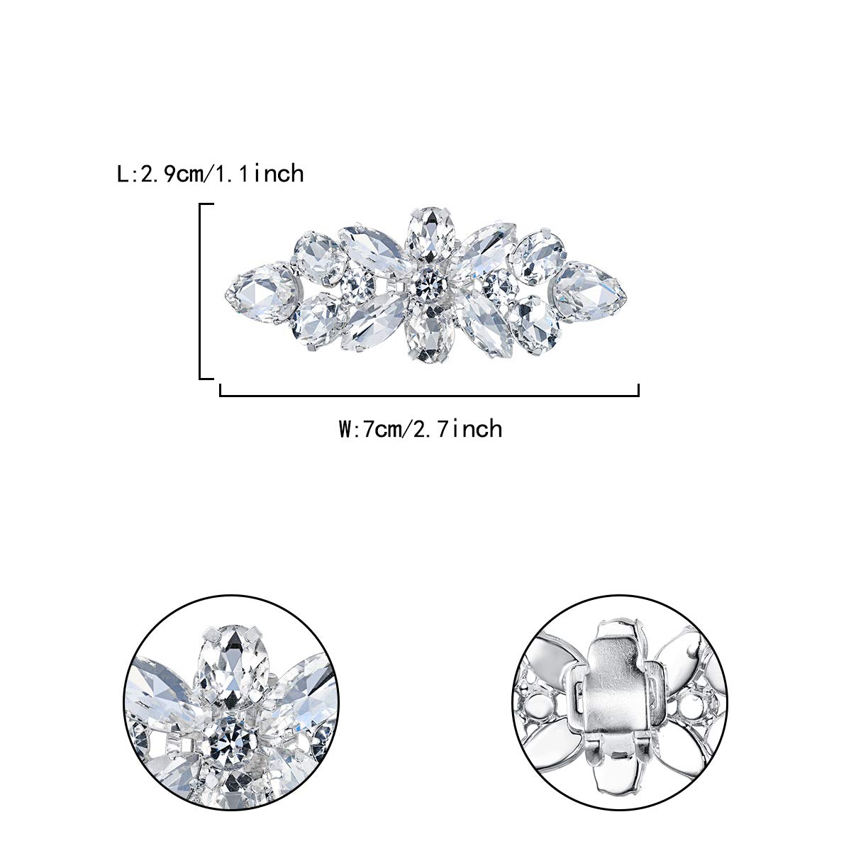 Sparkling Crystal Shoe Clips for Wedding & Party - 2PCS Elegant Boot & Dress Shoe Charms - Perfect for Bridal Accessories, Prom, Evening Gowns & Hat Decorations