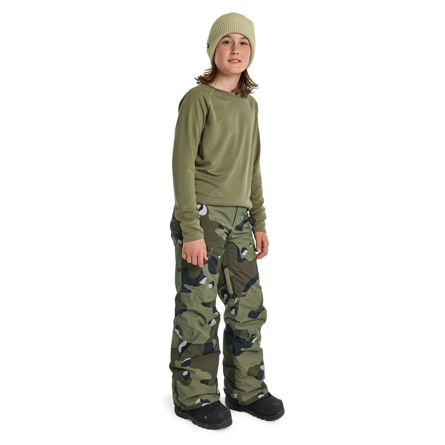 Burton Boys' Exile 2L Insulated Cargo Snow Pants - Waterproof Winter Snowboarding Pants for Kids with Adjustable Waist, Perfect for Skiing, Snowboarding & Outdoor Winter Activities