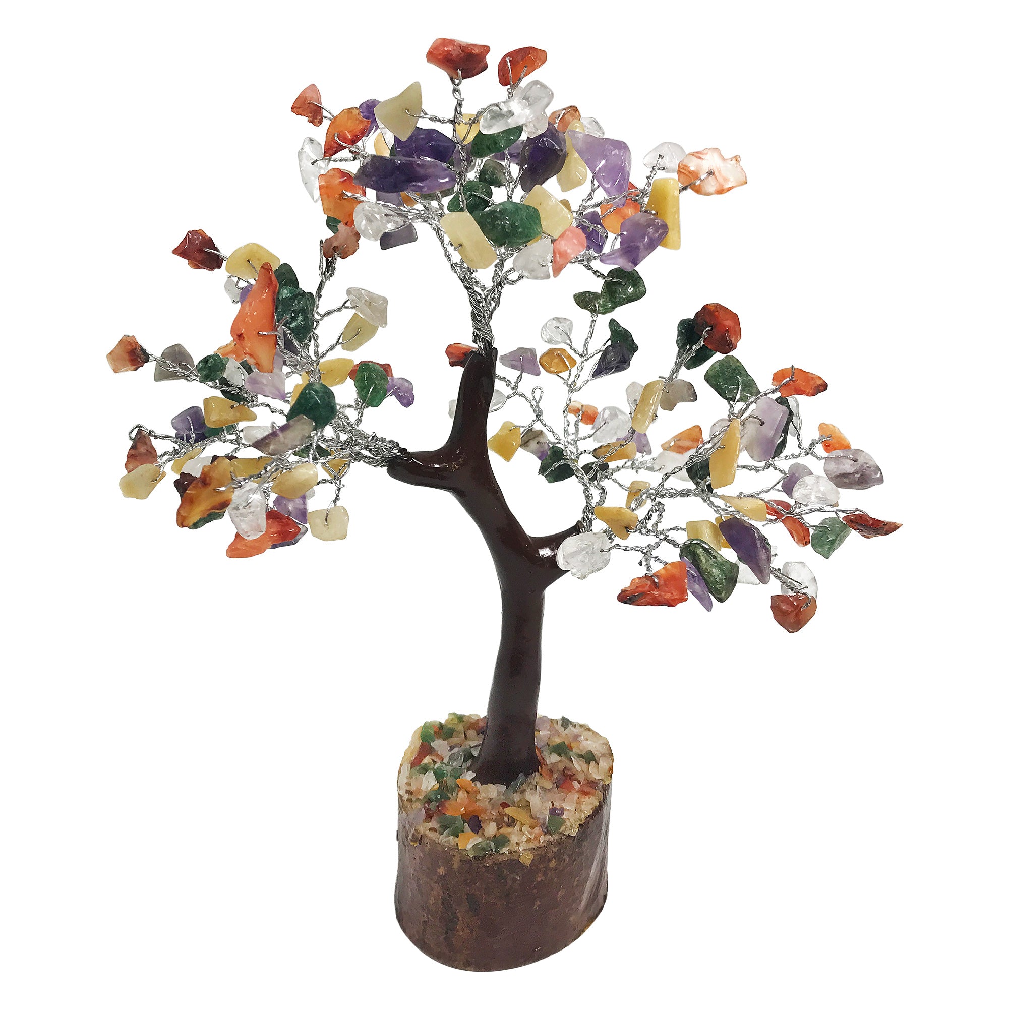 160 Beads Natural Multi Stone Crystal Gemstone Tree – Handmade Healing Tree for Energy Balance, Feng Shui, Spiritual Decor | Gemstone Bonsai for Home, Office, Meditation & Gift | GGT160 Multistone