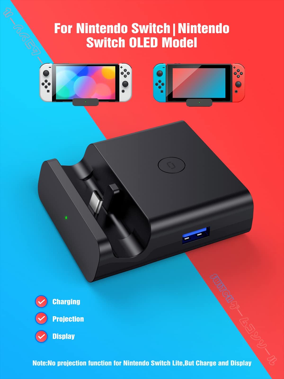 NEWDERY Switch TV Dock for Nintendo Switch & OLED - USB C to HDMI Multiport Hub Adapter with PD Charging | Portable Docking Station Replacement | Perfect for Gaming at Home, Travel & TV Display