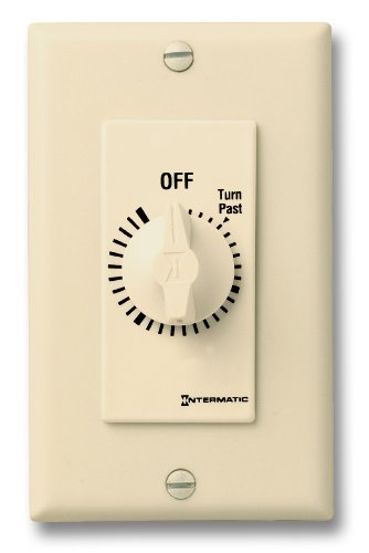 Intermatic FD34H 4-Hour Spring-Loaded Wall Timer for Lights and Fans, Ivory - Perfect for Home, Office, and Outdoor Lighting Control
