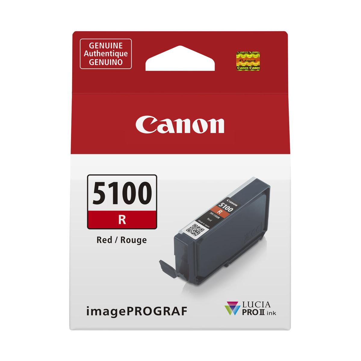 Canon PFI 5100 LUCIA PRO II Red Ink Cartridge (PRO 310) - High-Quality Printer Ink for Canon PRO-1000, PRO-4100 | Perfect for Photo Printing, Fine Art Reproduction & Professional Graphics
