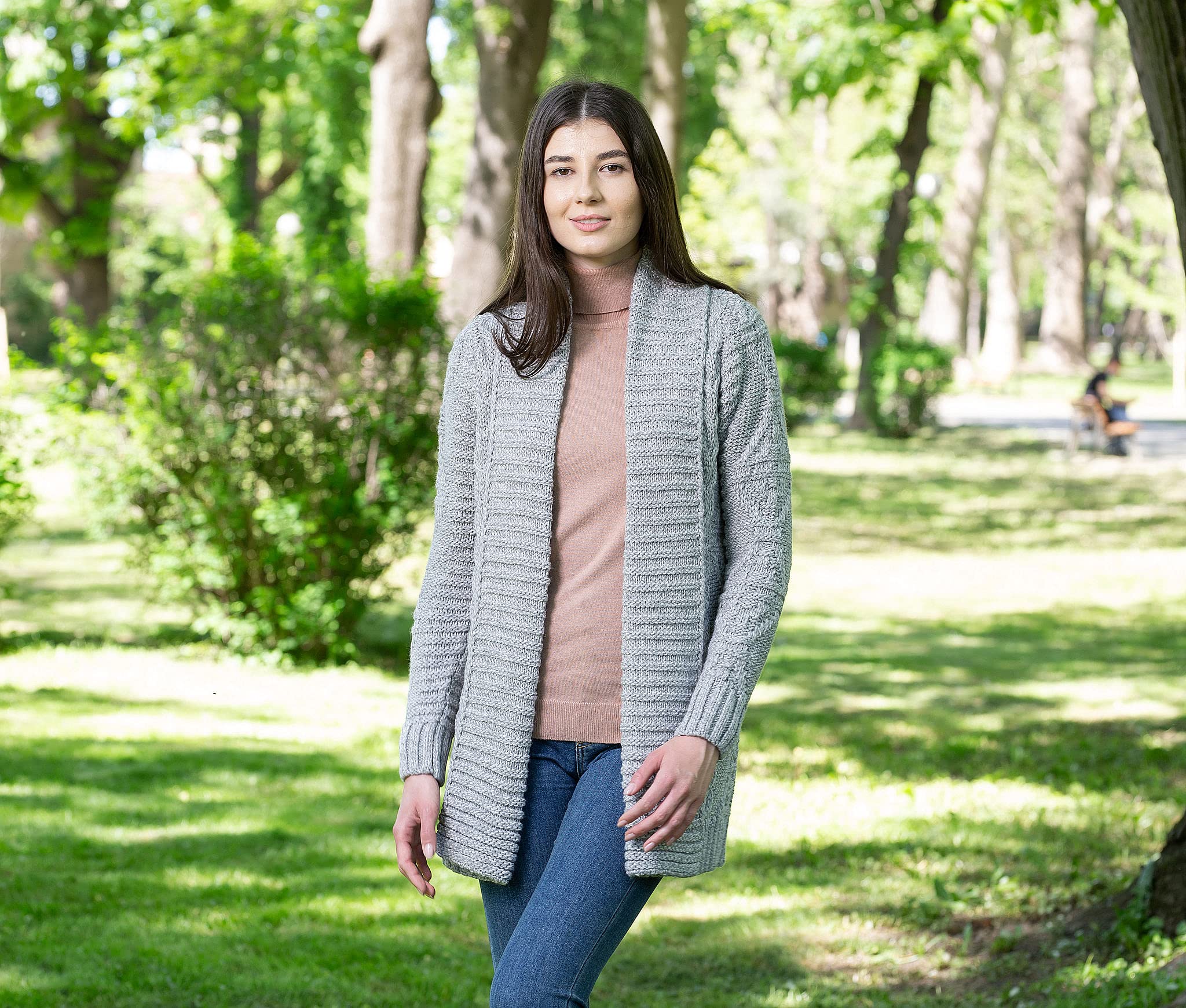 SAOL Women's Open Front Soft Merino Blend Knit Cardigan Sweater - Cozy Lightweight Wrap for Fall, Winter & Spring Layering