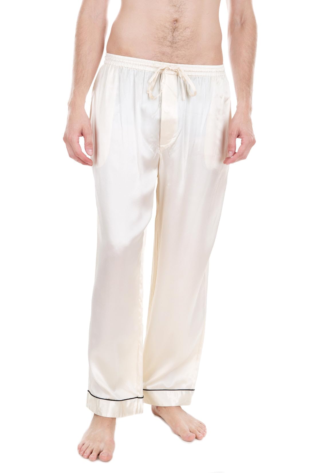 Premium 100% Mulberry Silk Pajama Pants for Men - Luxury Sleepwear for Comfort & Style - Perfect for Relaxing at Home, Lounging & Gift Giving