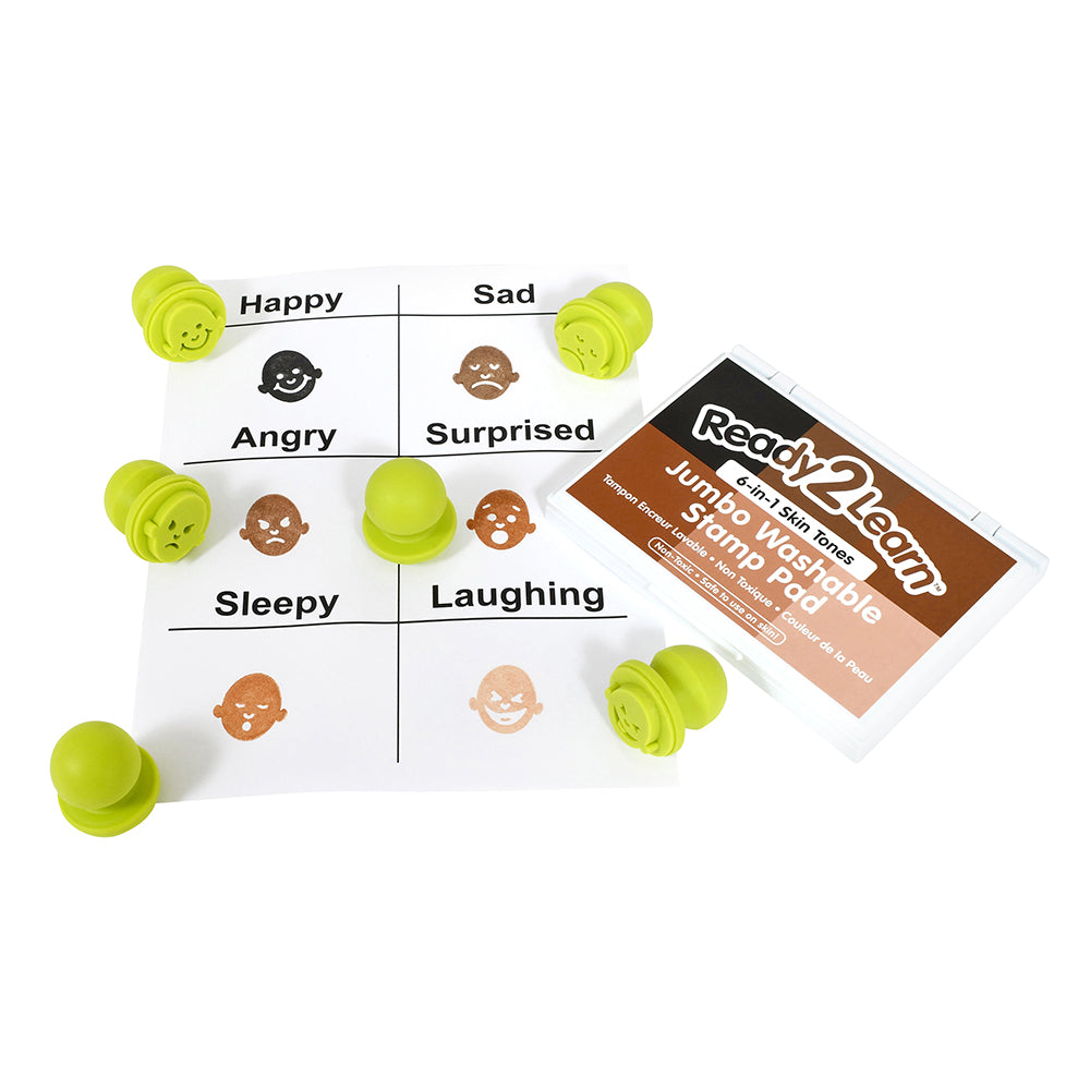 Emotional Facial Expressions Stampers - Easy Grip Stamps for Kids, DIY Scrapbooking & Card Making - Perfect for Arts, Crafts, and Classroom Activities