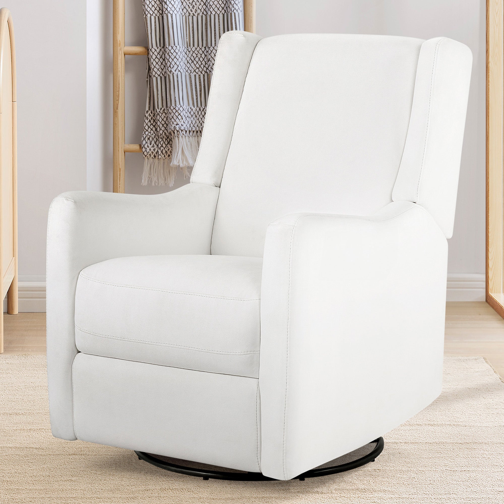 Premium Power Recliner & Swivel Glider Chair with USB A/C Charging Ports - Stain-Resistant Fabric - Perfect for Living Room, Home Theater & Office Relaxation