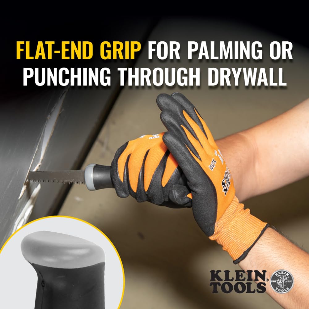 Klein Tools 725 Jab Saw with Triple Ground Teeth - Premium Carbon Steel Blade for Cutting Drywall, Wallboard, Plywood & Plastic - Ideal for Construction, Renovation & DIY Projects