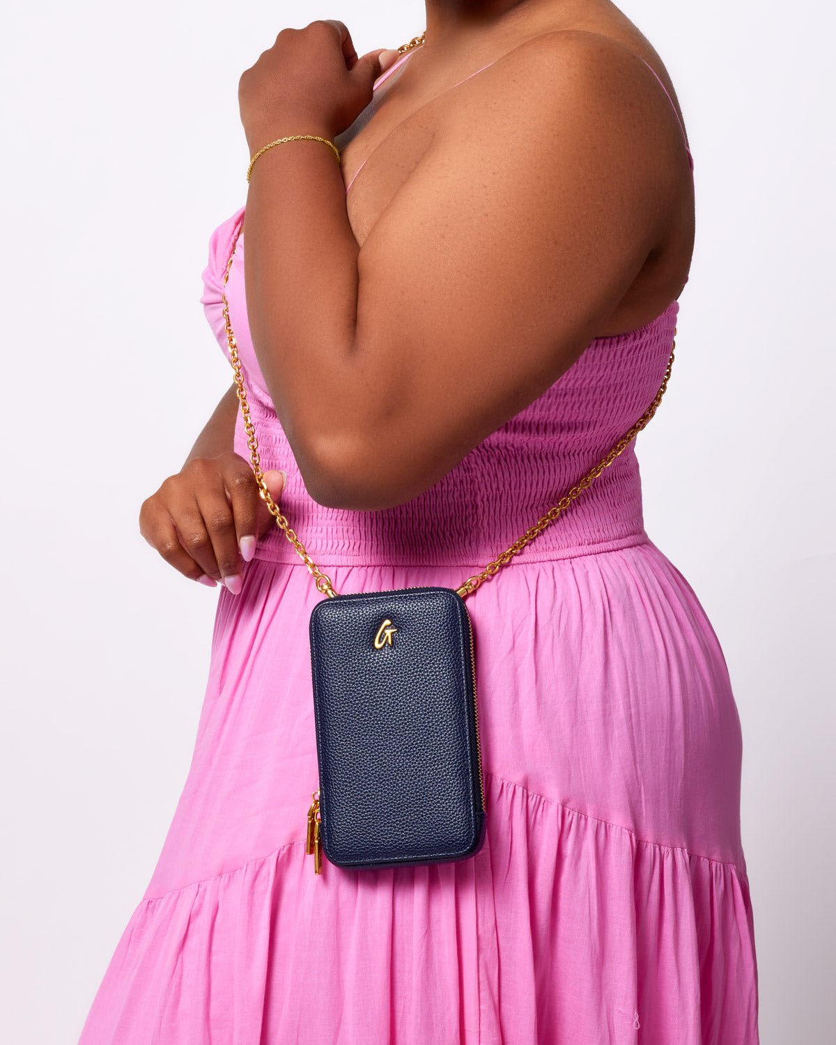 Pebble Phone Crossbody Bag - Navy Blue Small Shoulder Purse for Women, Trendy Hands-Free Bag for Travel, Shopping & Daily Use
