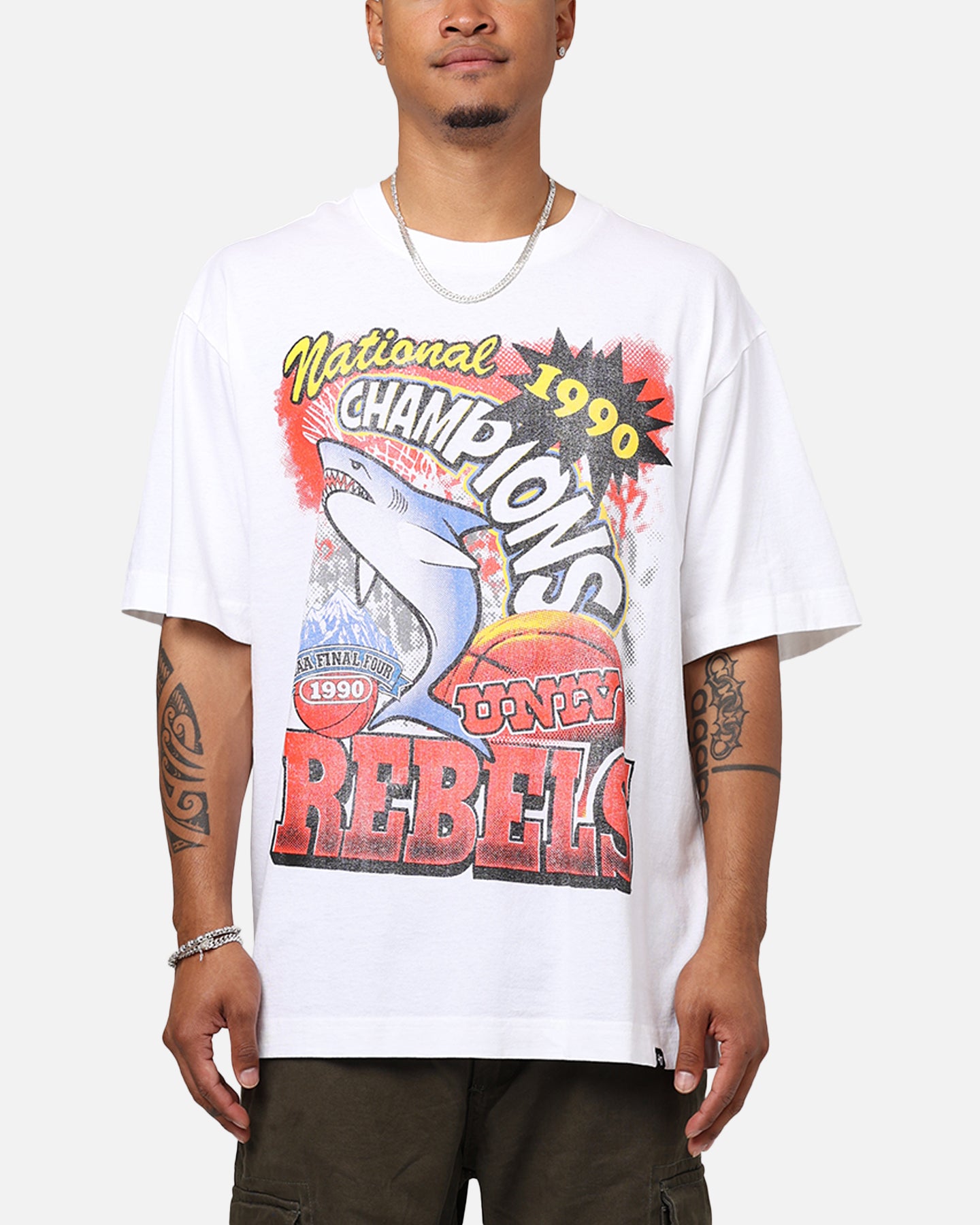 47 Brand 1990 UNLV Rebels Vintage College Basketball T-Shirt - White Cotton Tee for Men - Perfect for Game Day, Sports Events & Casual Wear