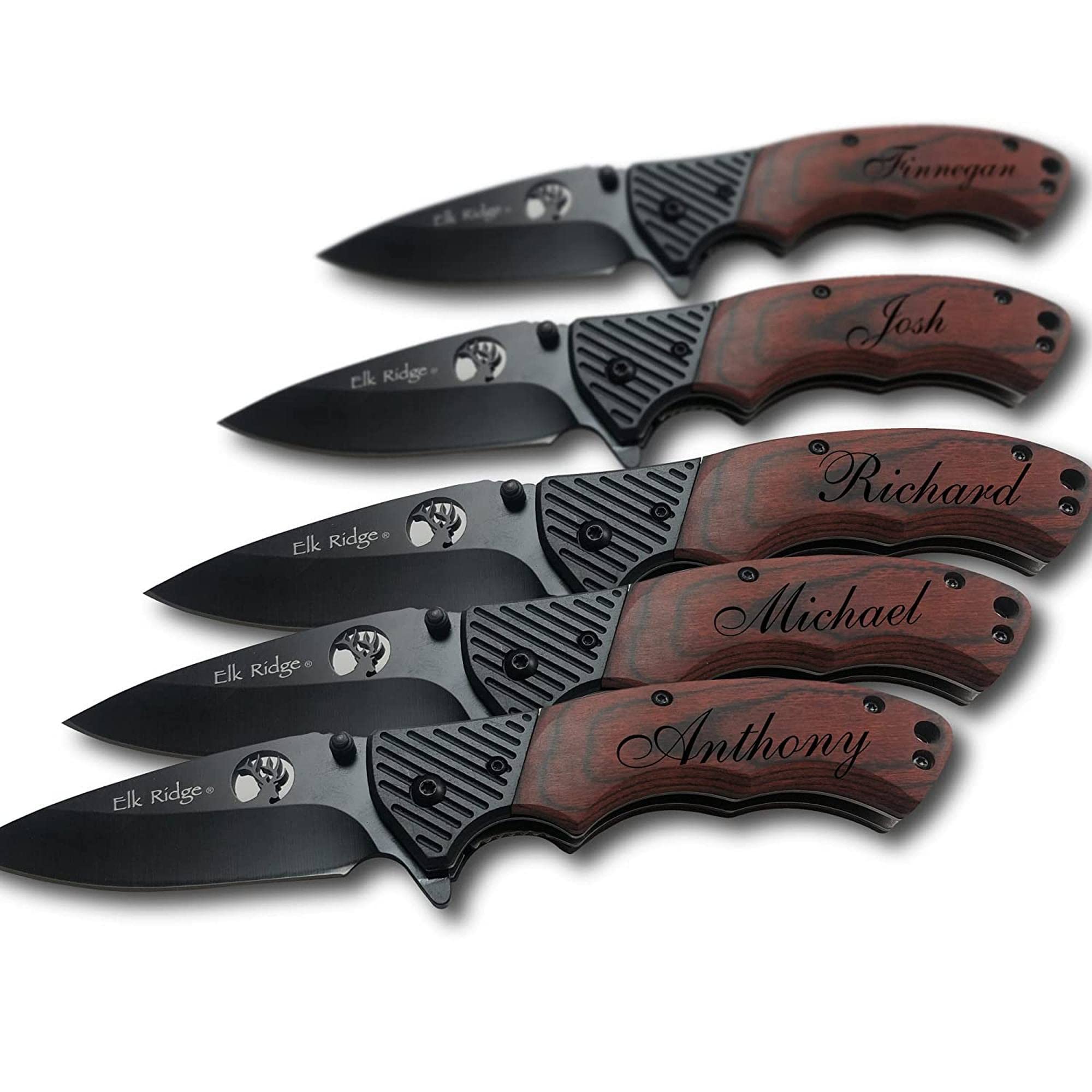 Personalized Engraved Pocket Knife Set of 8 - Perfect Groomsmen Gifts, Best Man, Usher & Father of The Bride Wedding Gifts - Ideal for Outdoor Adventures, Camping & Everyday Carry