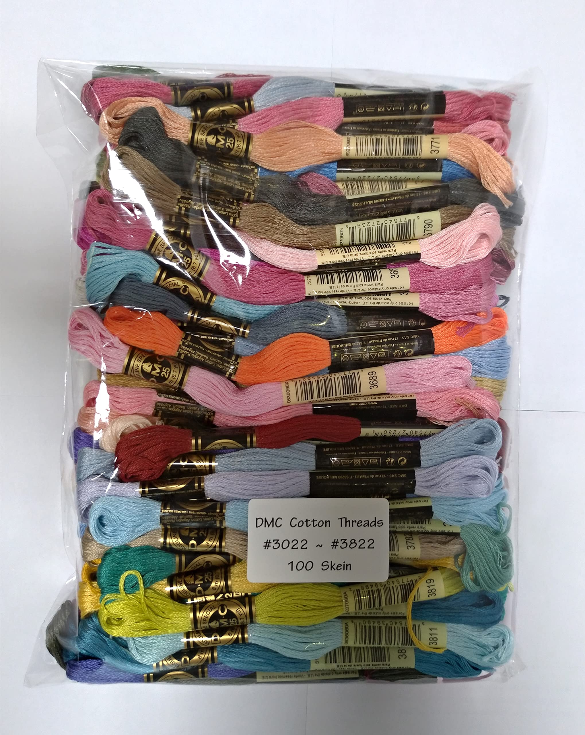 DMC 447 Cross Stitch Thread - 100% Cotton Embroidery Floss (8 Meters/Skein) for Needlework, DIY Crafts, and Home Decor Projects