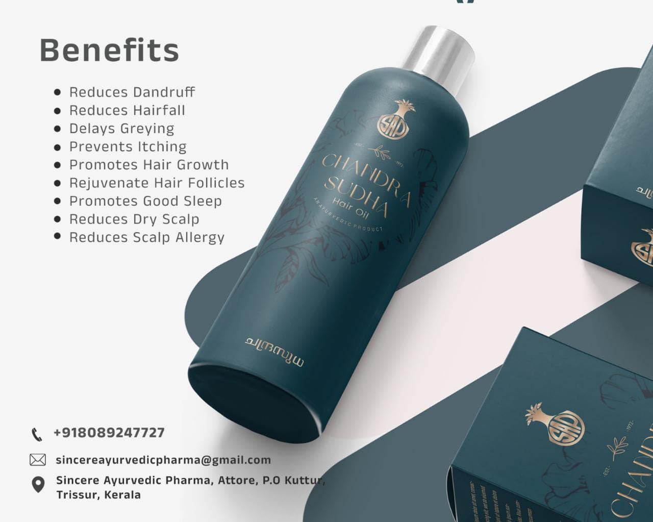 CHANDRA SUDHA Herbal Hair Growth Oil for Men, Women & Kids - Promotes Stronger Hair, Reduces Hair Fall & Controls Dandruff (100ml) - Perfect for Daily Hair Care & Scalp Treatment