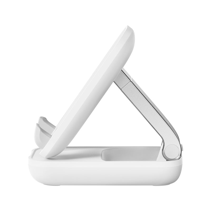 Baseus Foldable Phone Stand Holder - Adjustable & Portable, White - Perfect for Desk, Bed, Travel & Video Calls