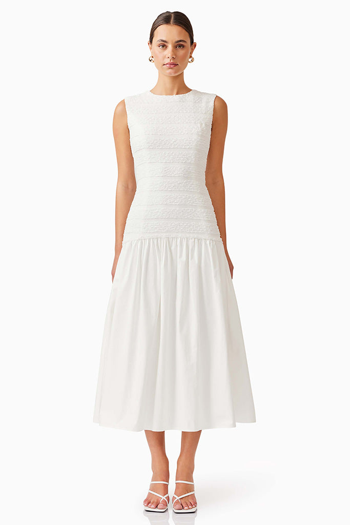 ELLIATT Fifi Midi Dress in Ivory - Elegant Flowy Summer Dress for Weddings, Parties & Date Nights