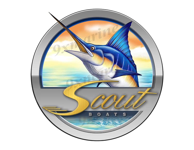 Scout Boat Round Designer Sticker 7.5x7.5 Inch - Waterproof Vinyl Decal for Laptops, Cars, Windows & DIY Crafts