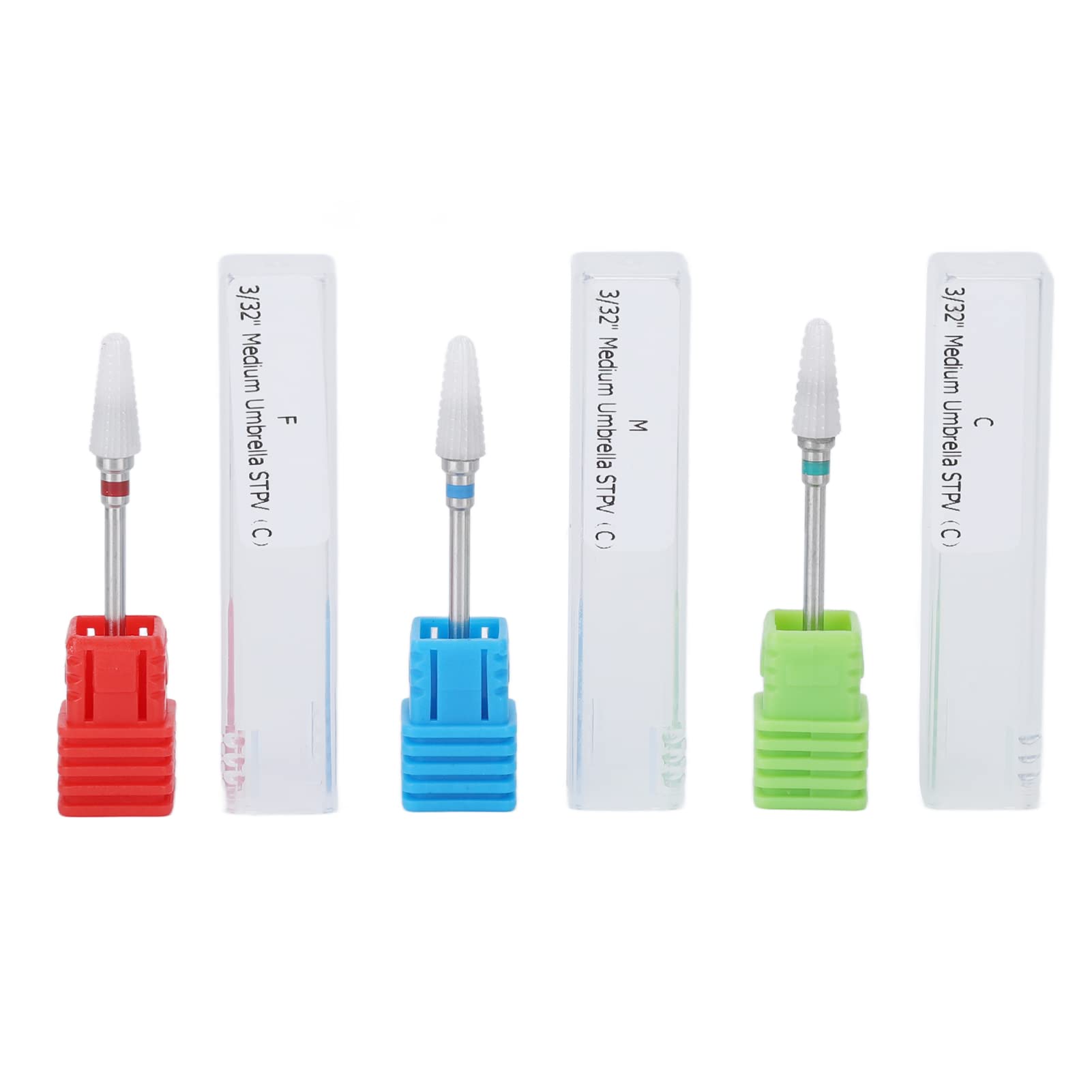 3pcs Ceramic Nail Drill Bit Set - Professional Diamond Cuticle Remover & Gel Polish Grinding Bits for Electric Manicure Tools | Perfect for Salon, Home Nail Care & DIY Pedicure