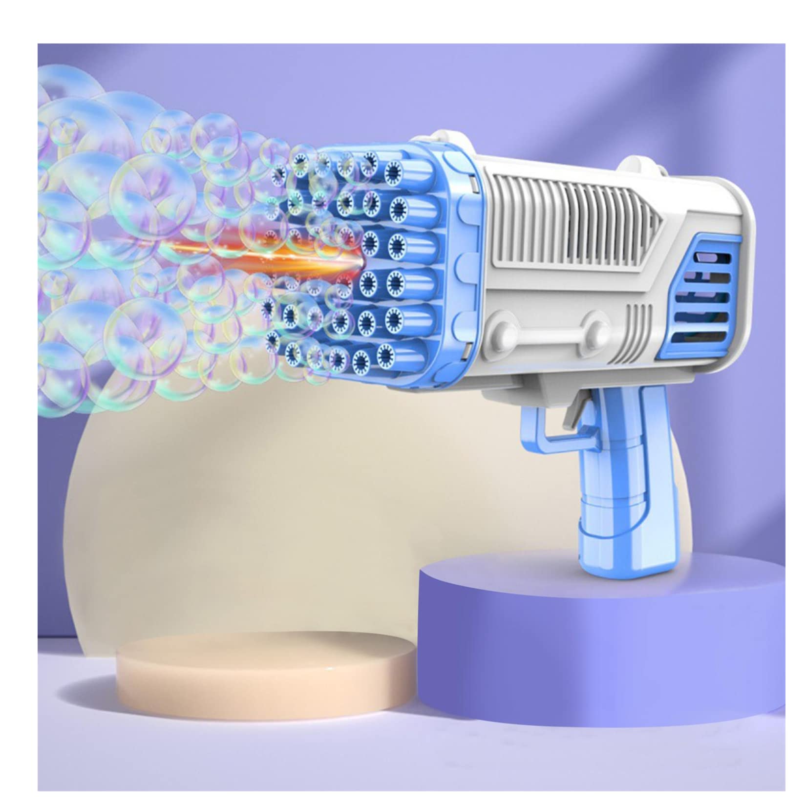 Upgraded Bubble Machine Gun with 36 Holes & LED Lights - Automatic Bubble Blower for Kids, Indoor/Outdoor Play, Birthday Party Favors - Perfect for Summer Fun, Backyard Games & Toddler Activities