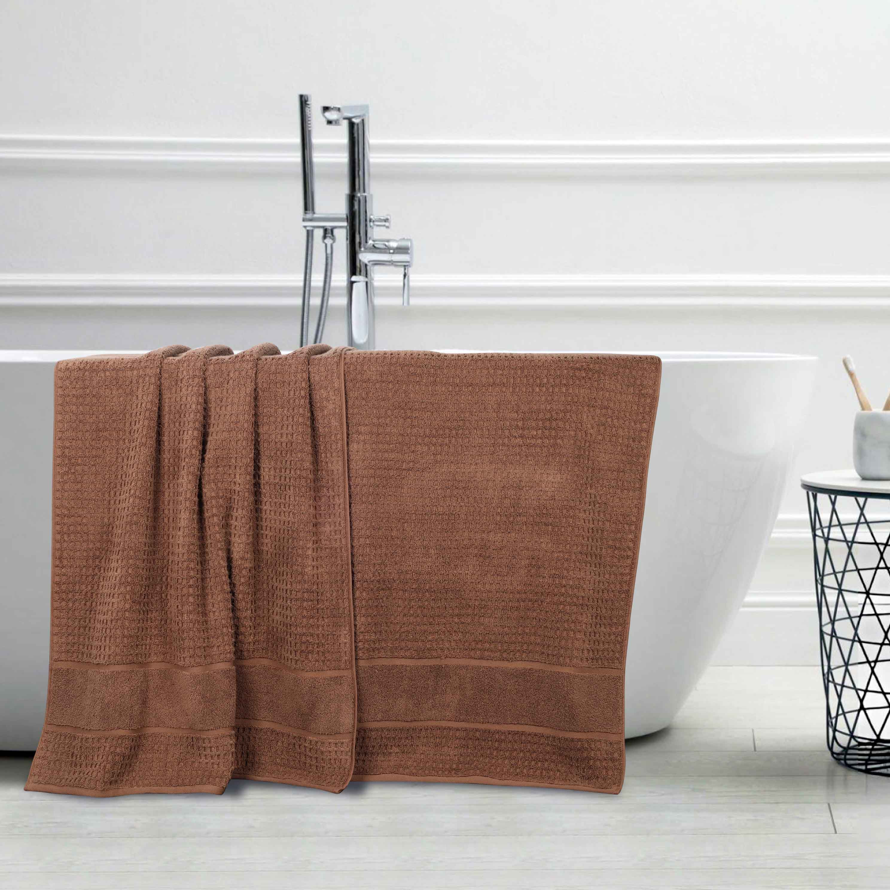 Premium Zero Twist Cotton Waffle Honeycomb Bath Towel Set of 2 - Ultra Soft & Highly Absorbent - Perfect for Spa, Bathroom & Luxury Home Use