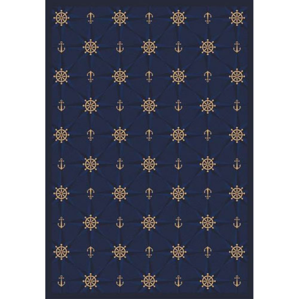 Joy Carpets Kaleidoscope Mariner's Tale Whimsical Navy Area Rugs for Kids Bedroom, Playroom & Nursery – Soft Non-Slip Children's Rug
