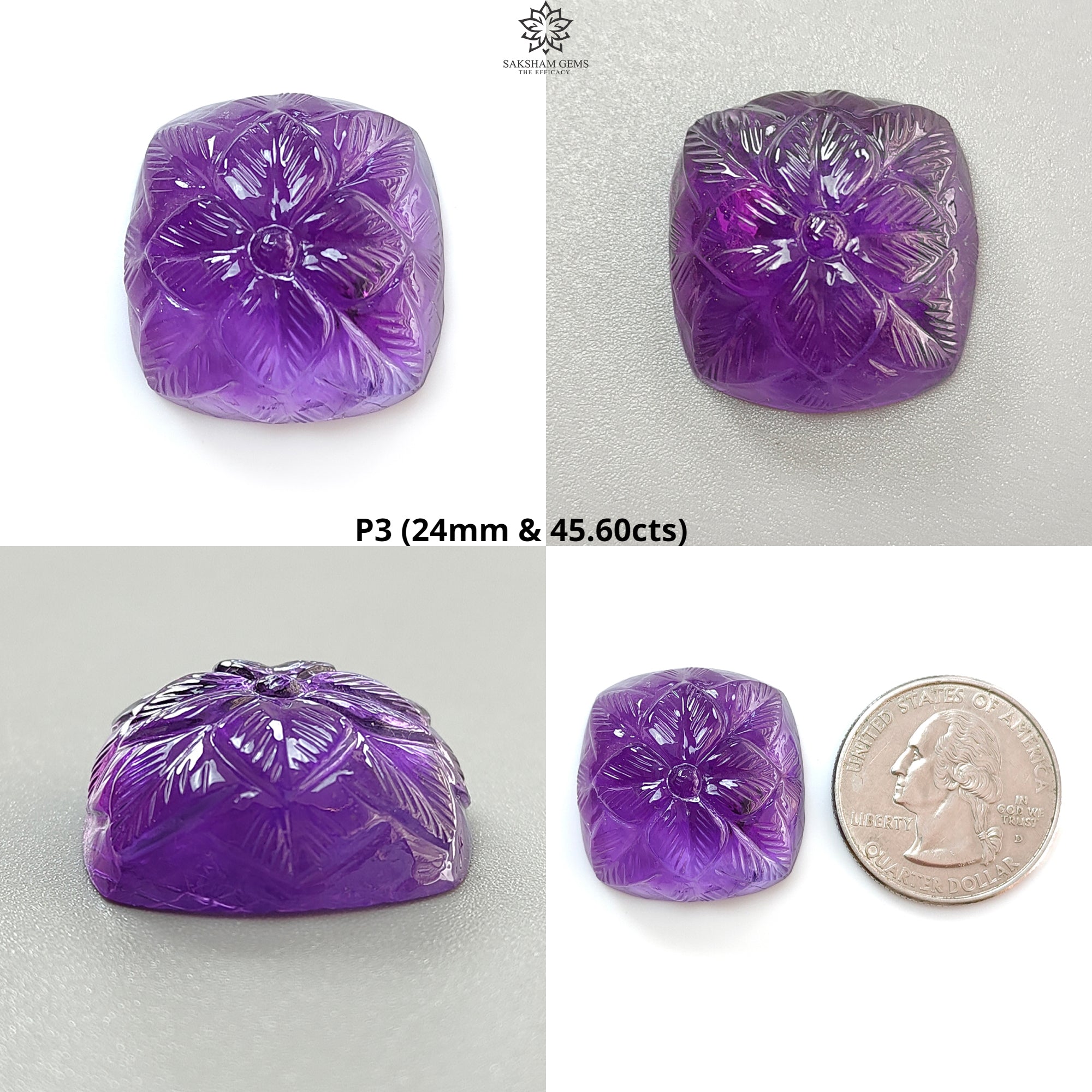 Natural Untreated Citrine & Amethyst Quartz Gemstone Carving - Hand Carved Oval Cushion Shape for Jewelry Making, Healing Crystals, Meditation & Spiritual Gifts (1pc)