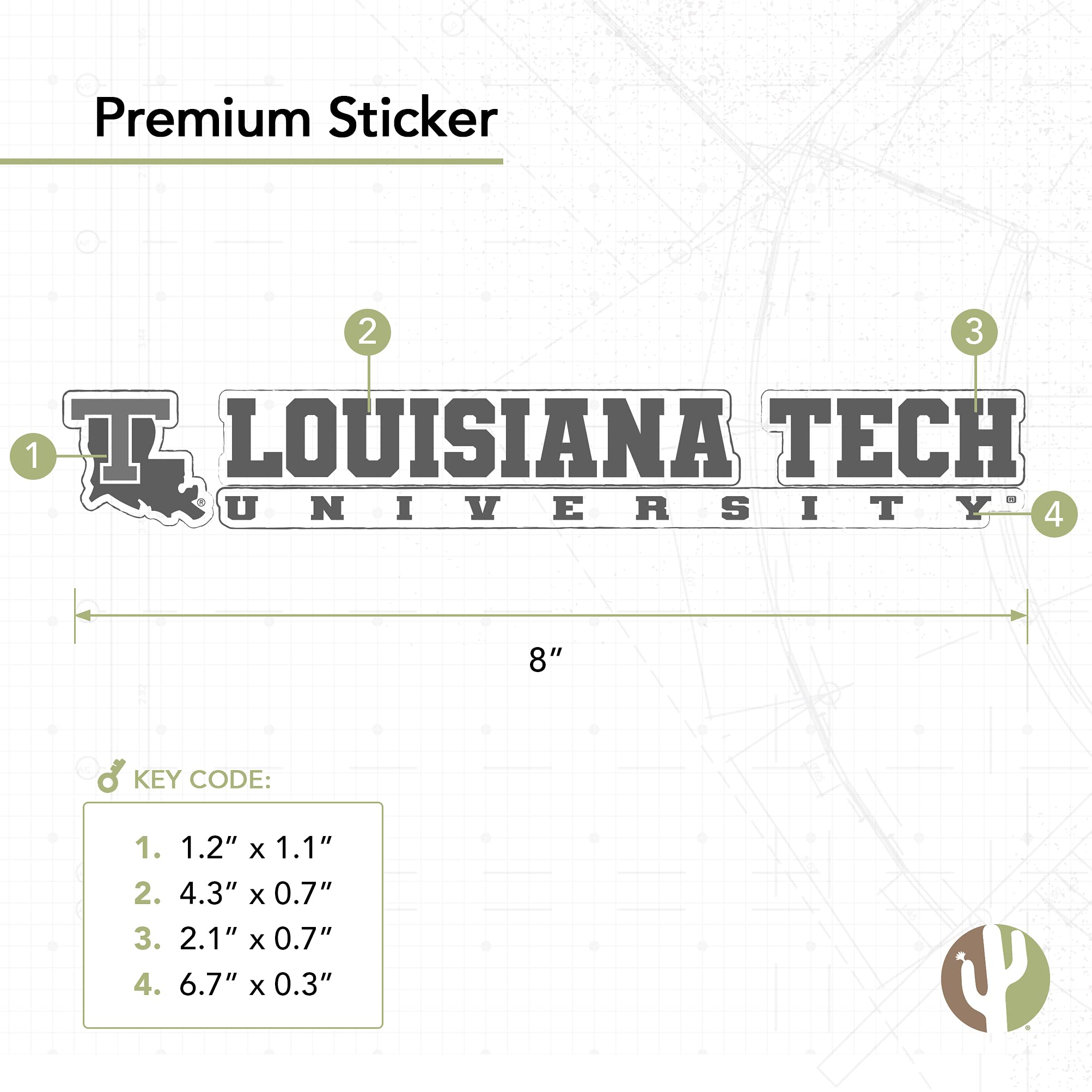 Louisiana Tech University Bulldogs Logo Vinyl Decal Sticker - 8 Inch Waterproof Laptop, Water Bottle, Car, Scrapbook Decal for College Fans & Alumni | Perfect for Game Day, Dorm Decor, School Spirit