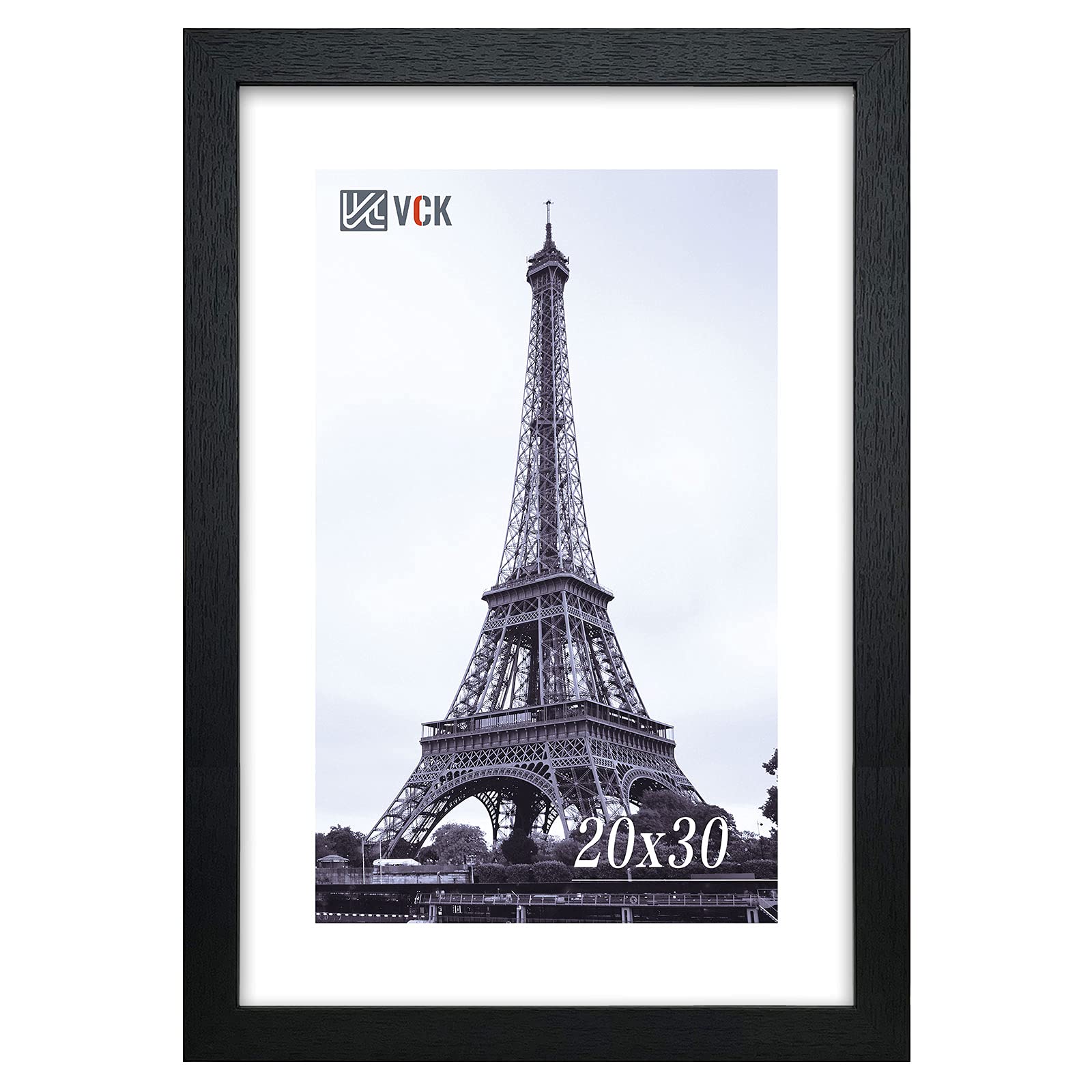 VCK 20x30 Black Textured Wood Poster Frame with Shatterproof Plexiglass - Wall Art Display for Home, Office & Gallery Decor | Perfect for Photos, Prints & Canvas Art