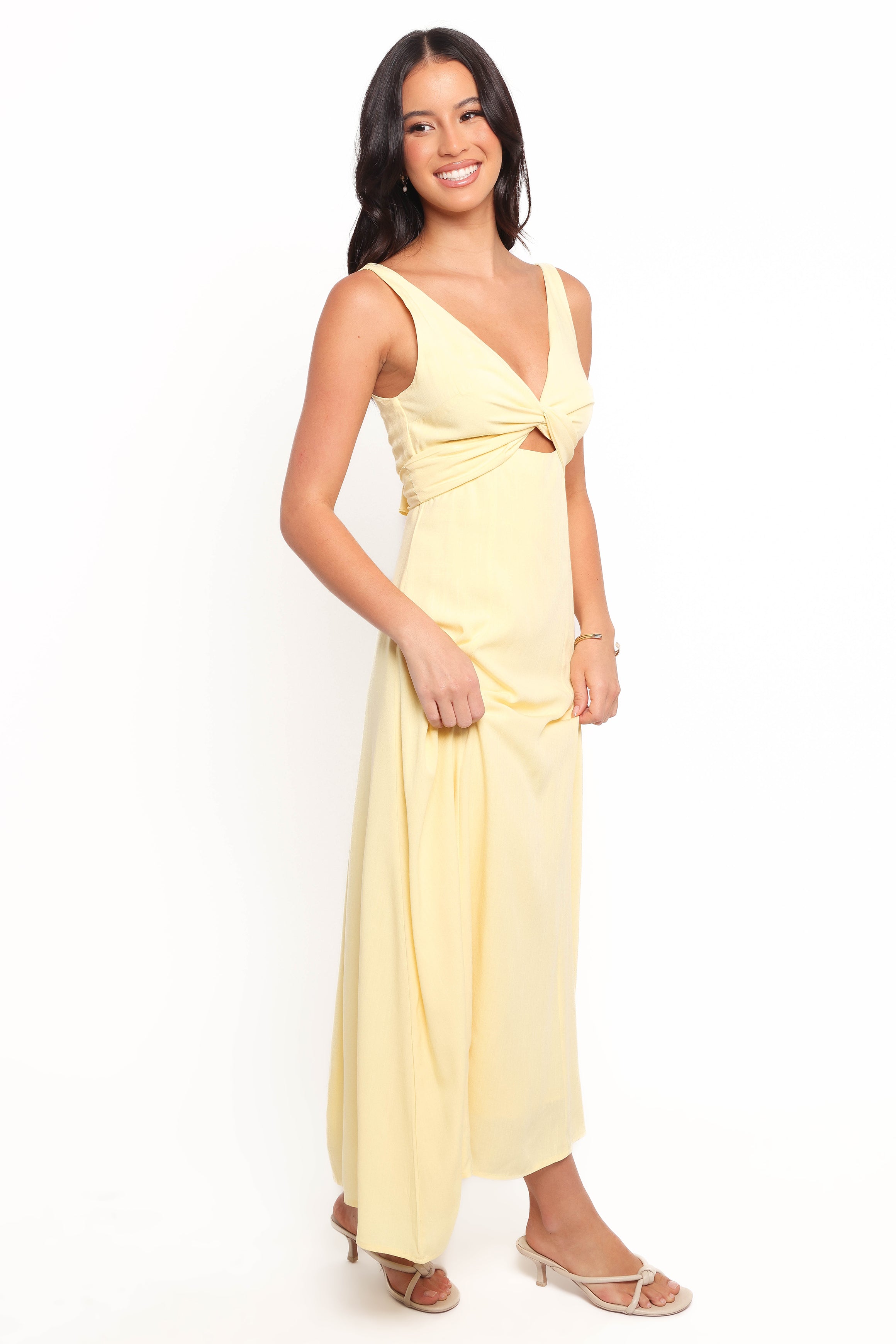 Archer Midi Dress in Butter Yellow | Flowy Summer Dress for Women | Perfect for Beach, Brunch & Date Nights